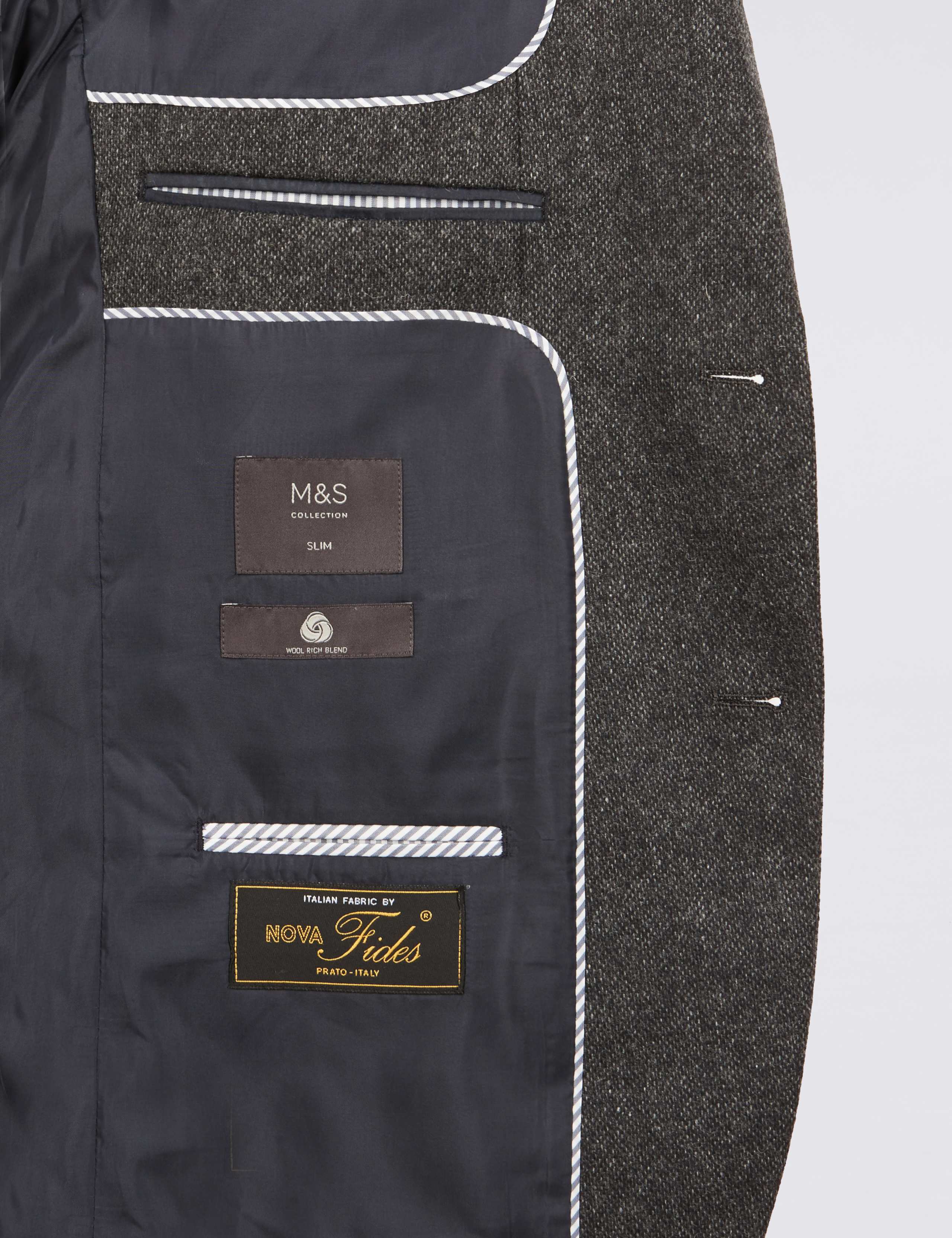 Charcoal Textured Slim Fit Jacket 9 of 9