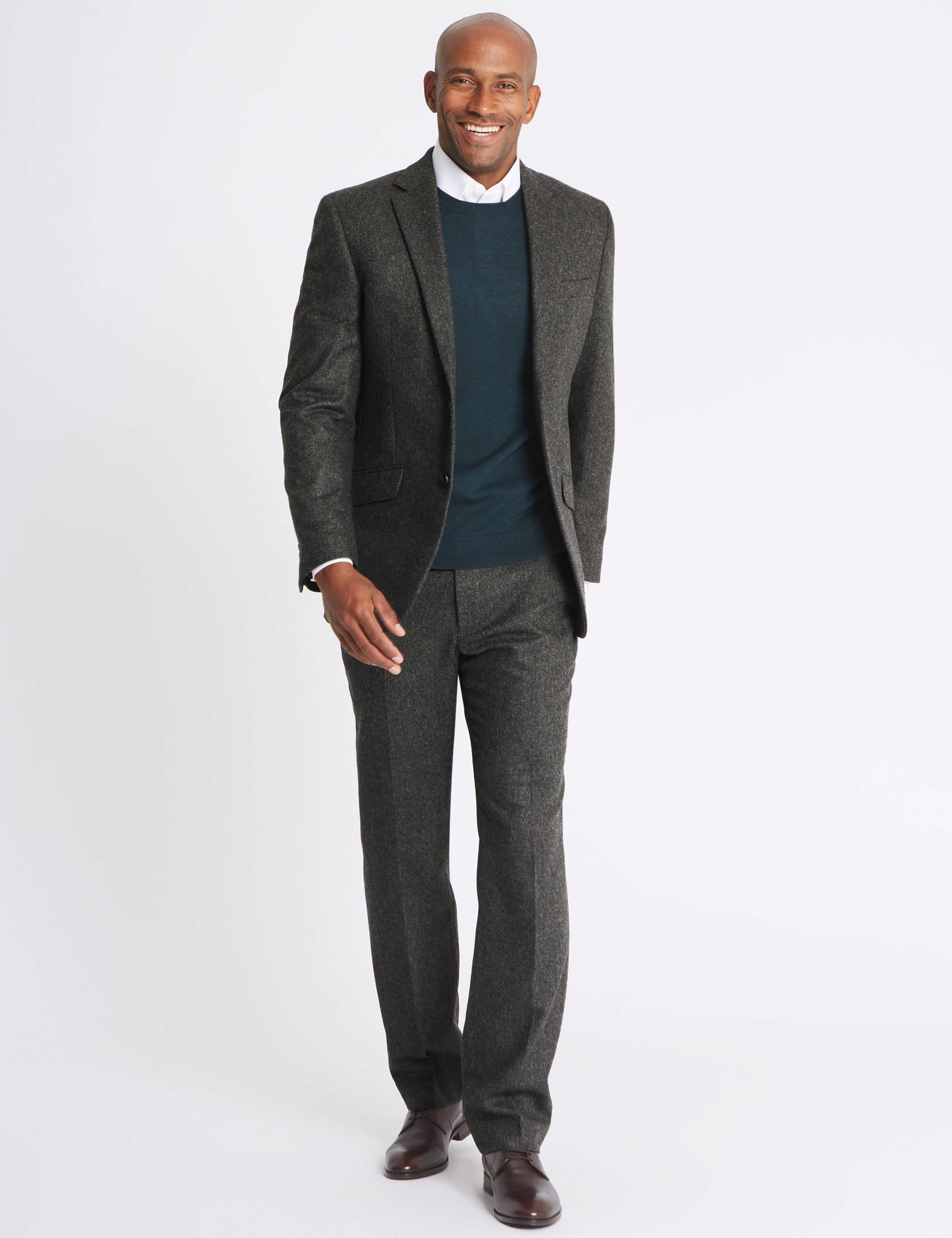 Charcoal Textured Regular Fit Jacket 1 of 9