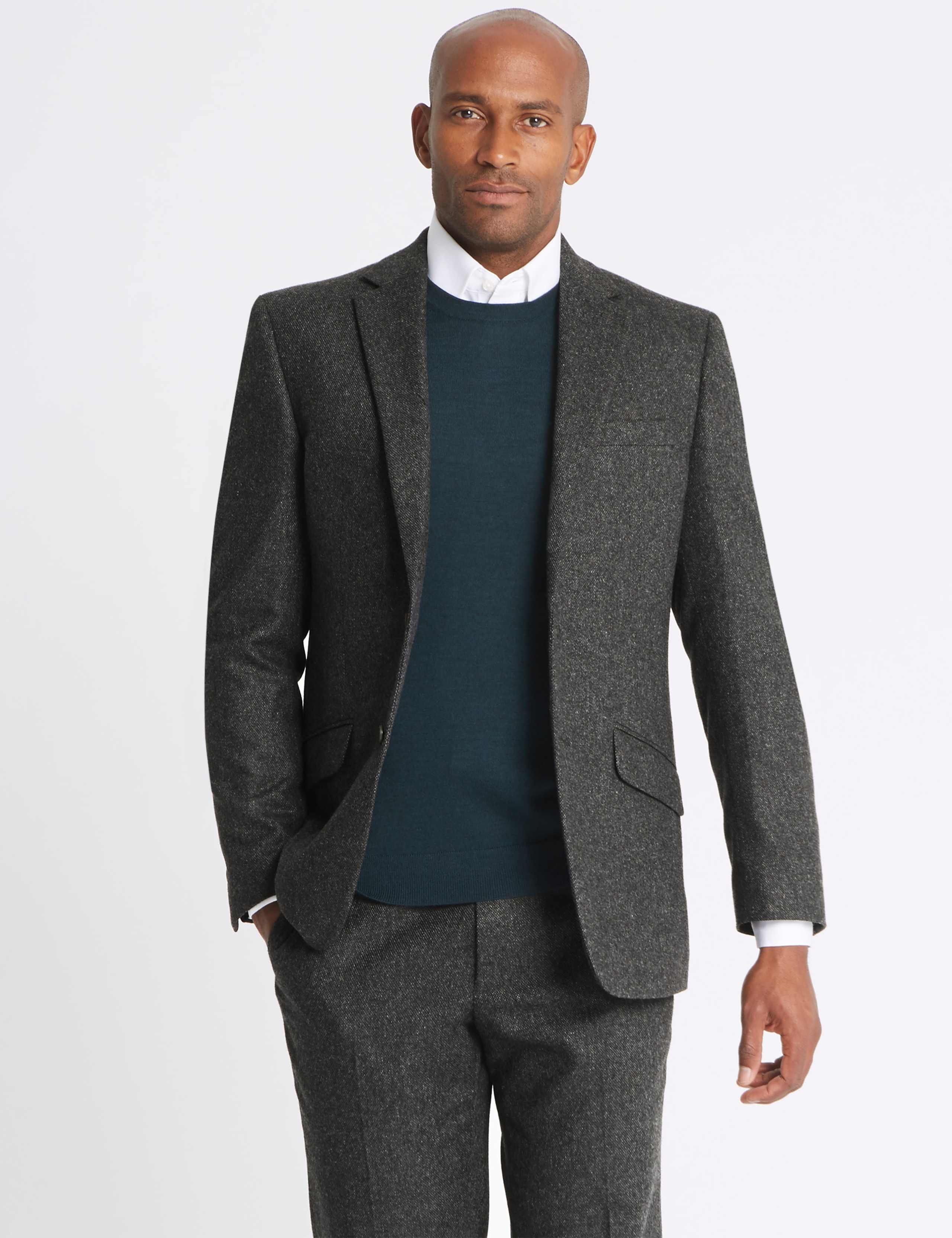 Charcoal Textured Regular Fit Jacket 4 of 9