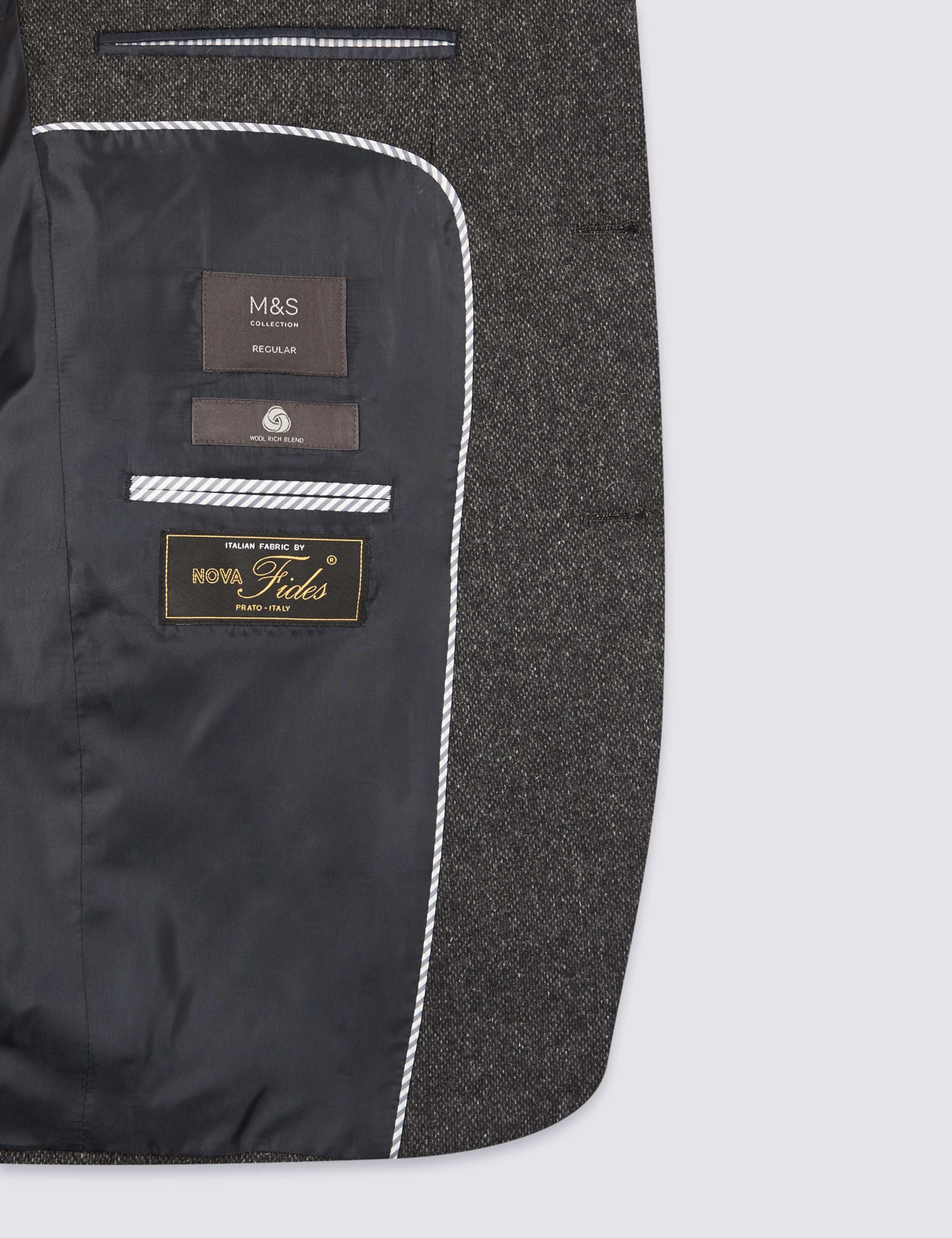 Charcoal Textured Regular Fit Jacket 9 of 9