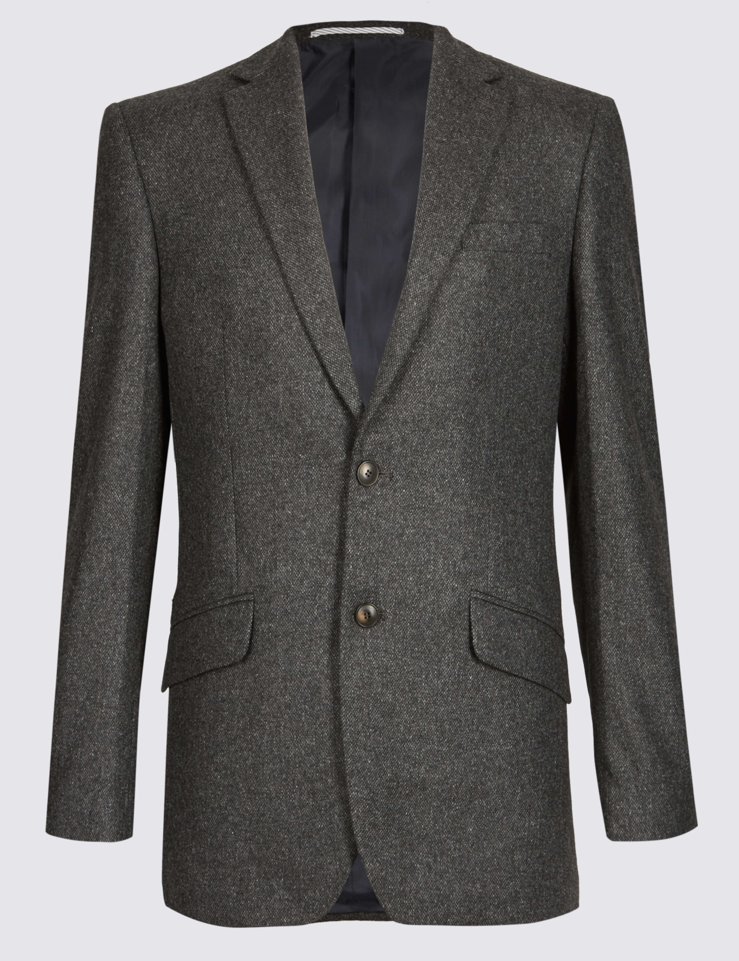 Charcoal Textured Regular Fit Jacket 2 of 9
