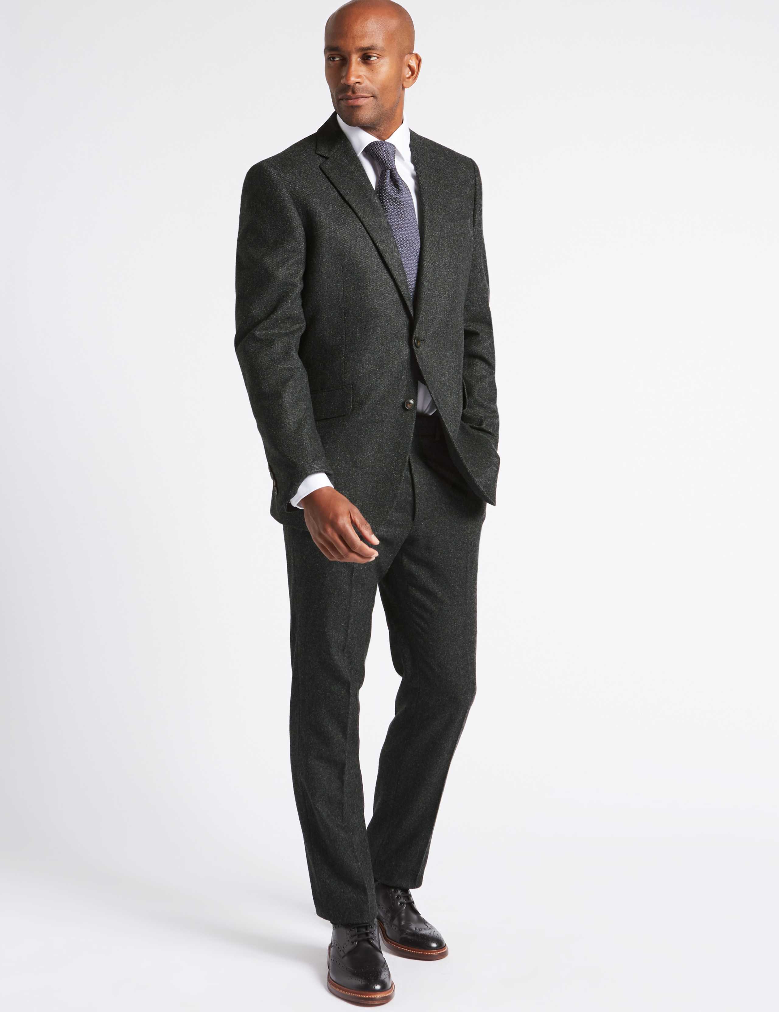 Charcoal Wool Blend Jacket with Italian Fabric 1 of 9