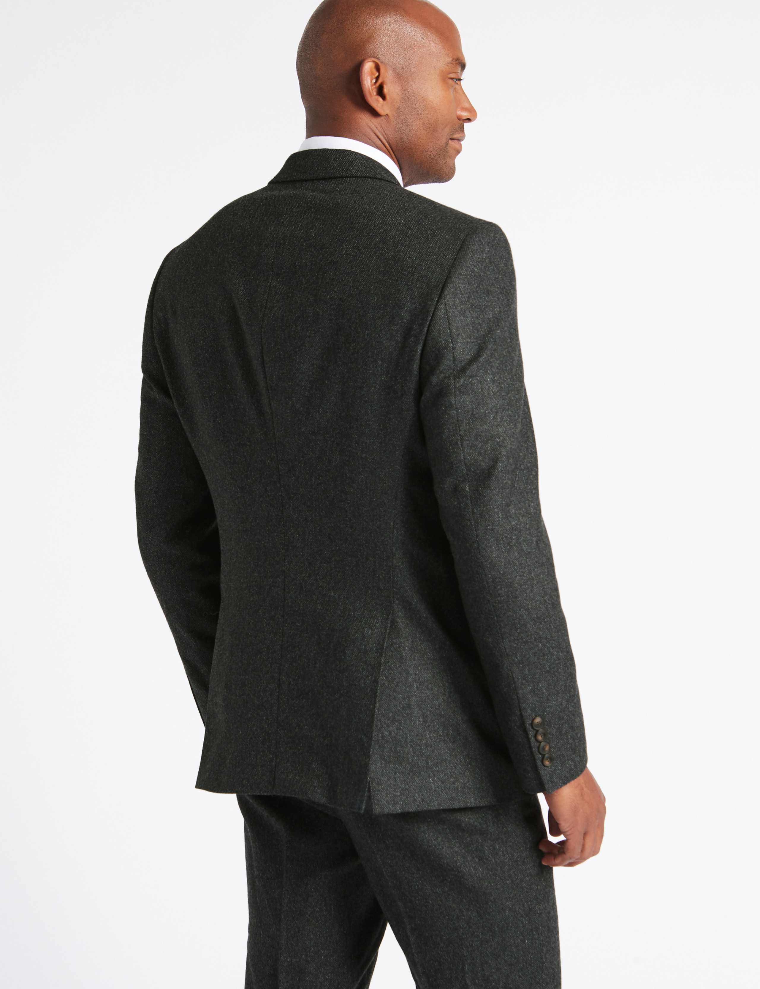 Charcoal Wool Blend Jacket with Italian Fabric 4 of 9