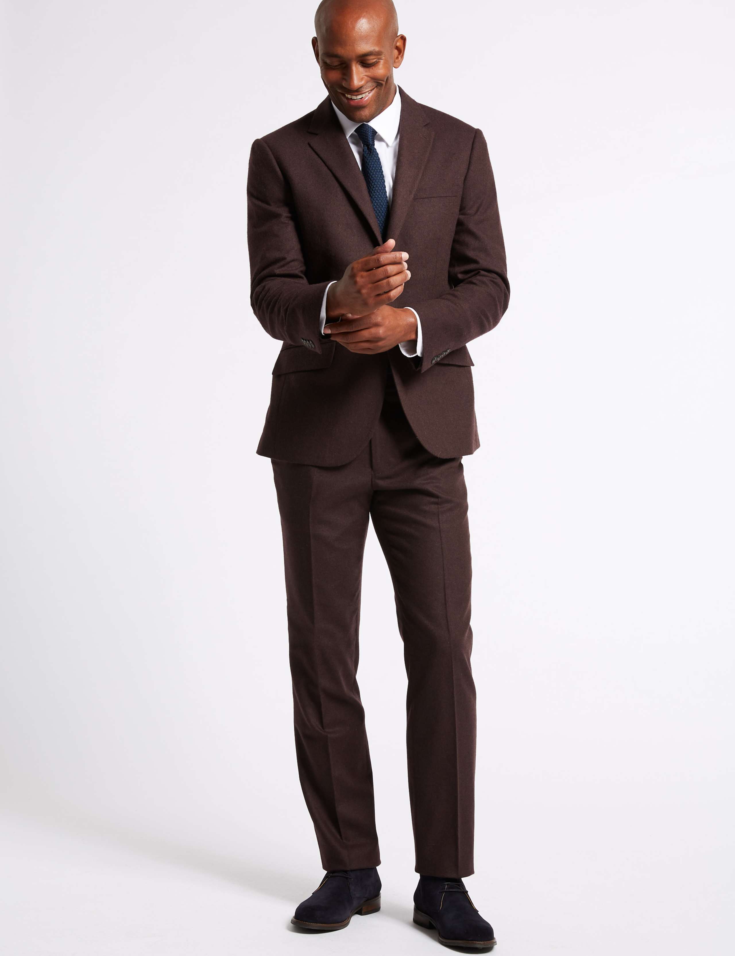 Burgundy Textured Tailored Fit Jacket 1 of 7