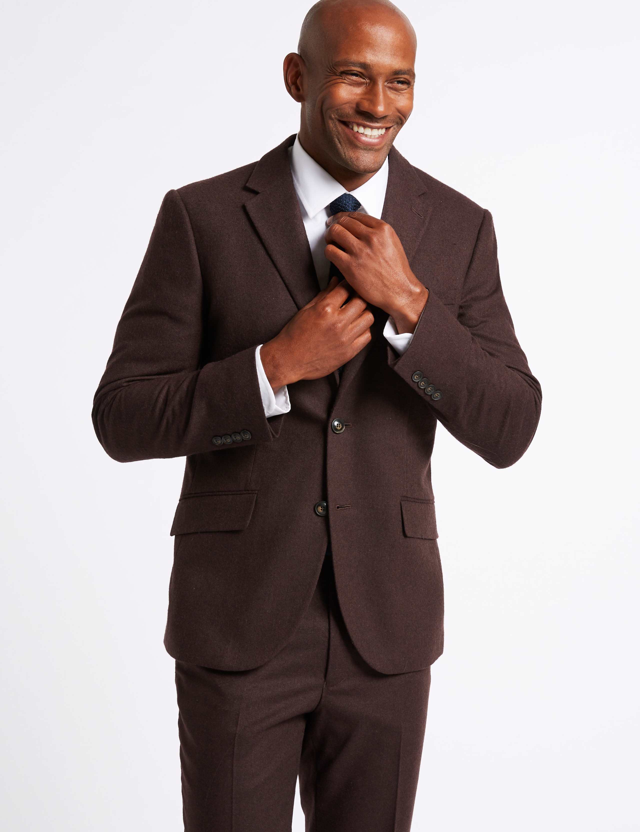 Burgundy Textured Tailored Fit Jacket 3 of 7