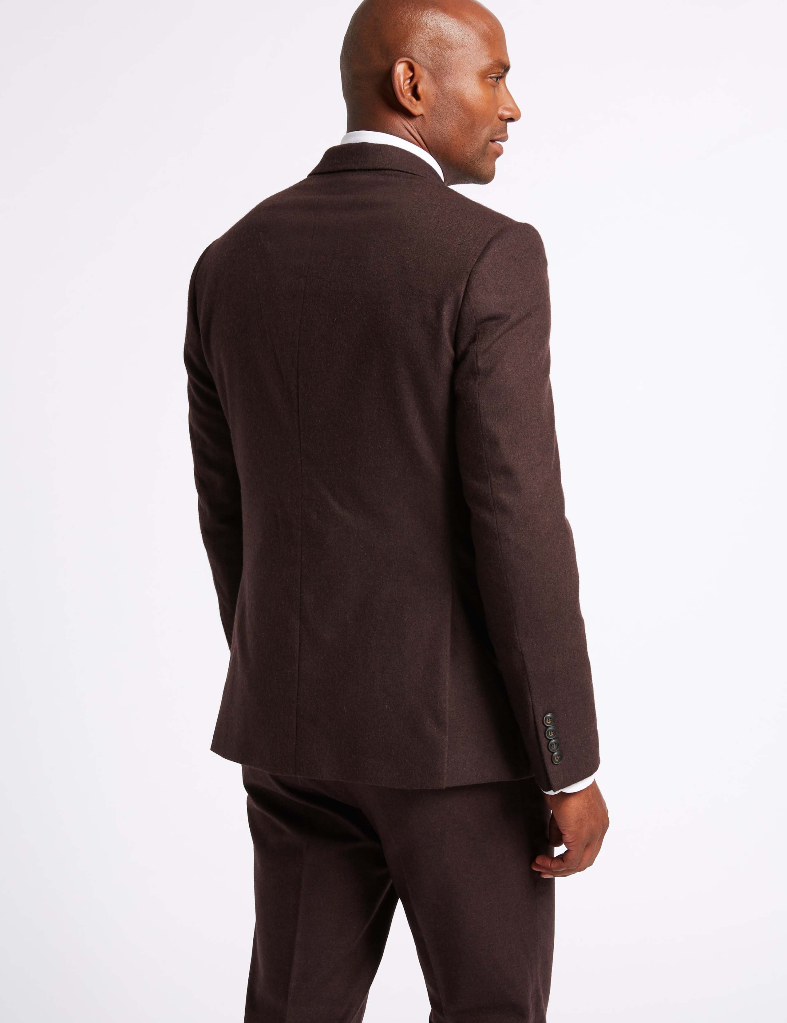 Burgundy Textured Tailored Fit Jacket 4 of 7