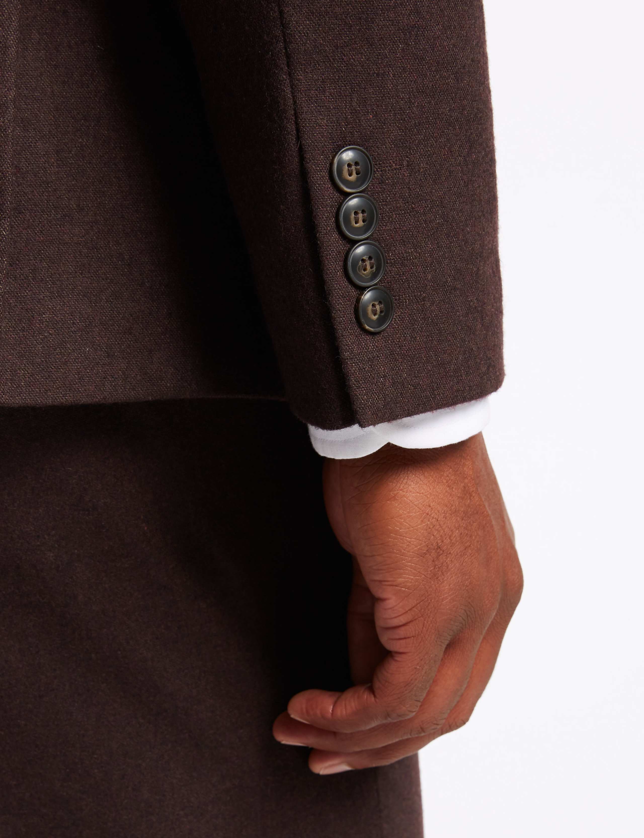 Burgundy Textured Tailored Fit Jacket 5 of 7