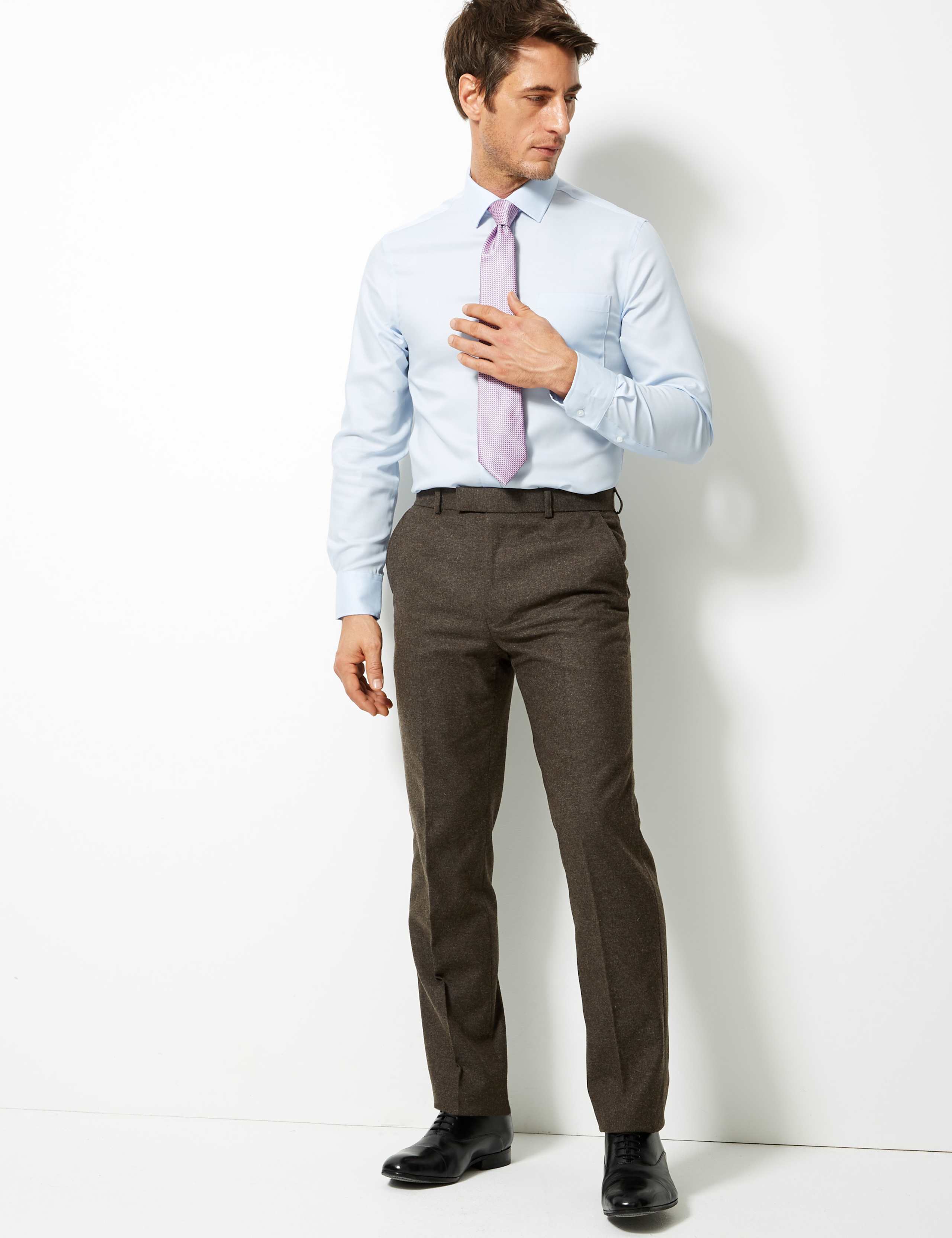 Textured Tailored Fit Trousers 1 of 5