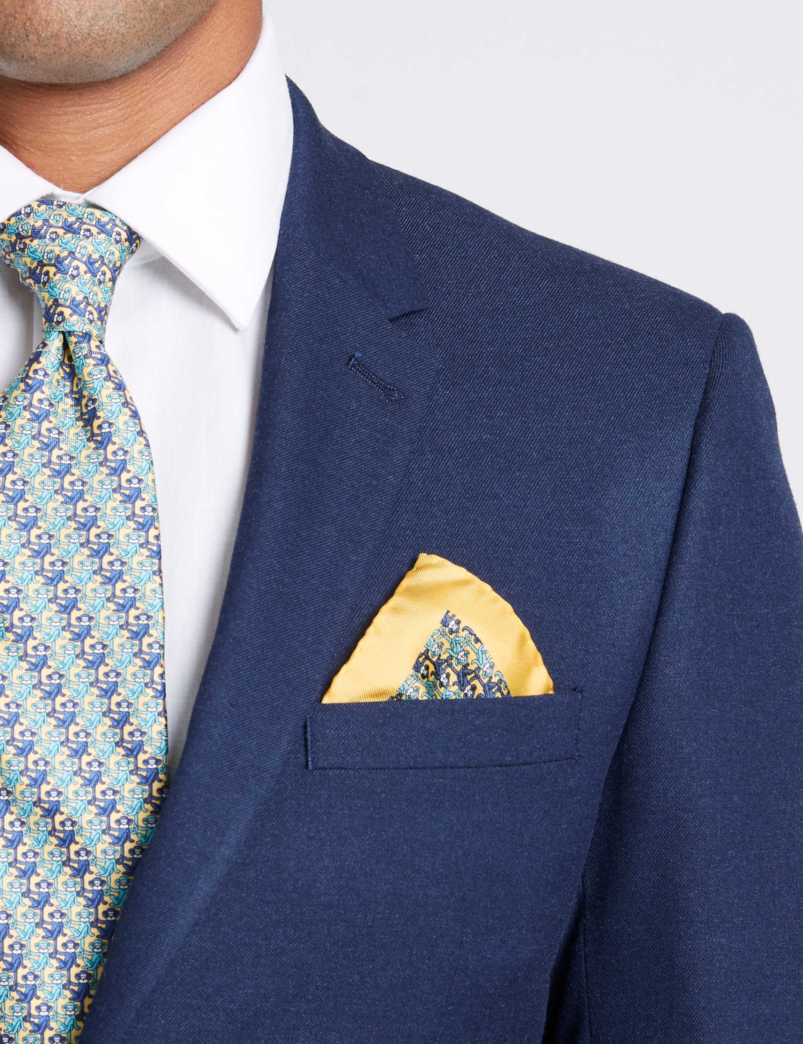 Pure Silk Monkey Print Pocket Square 1 of 1