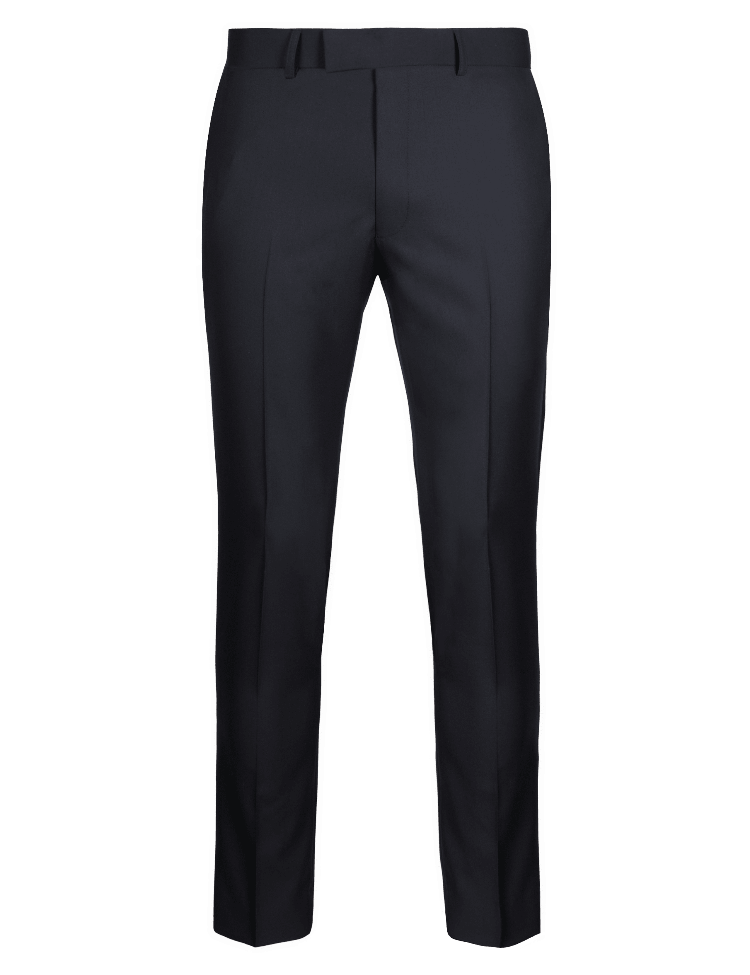 Navy Superslim Flat Front Trousers 2 of 6