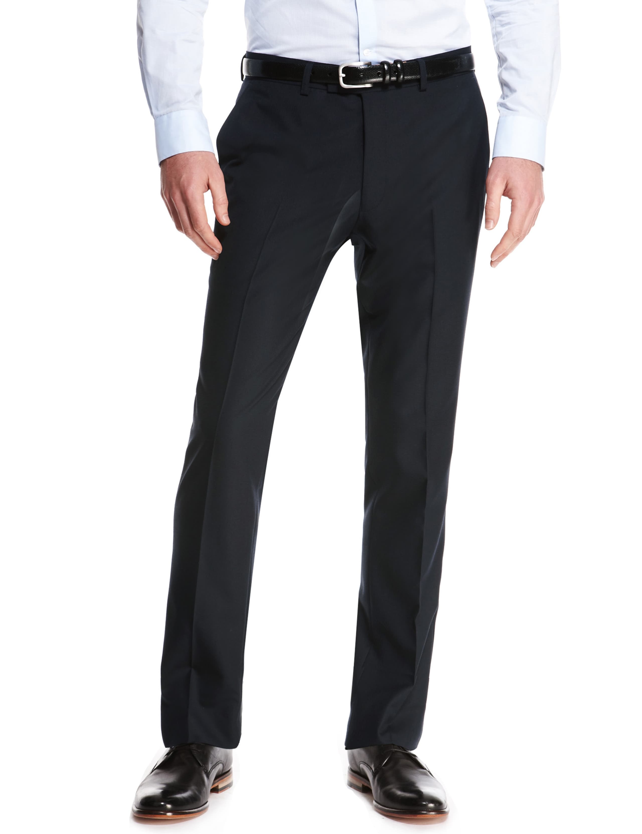 Navy Superslim Flat Front Trousers 1 of 6