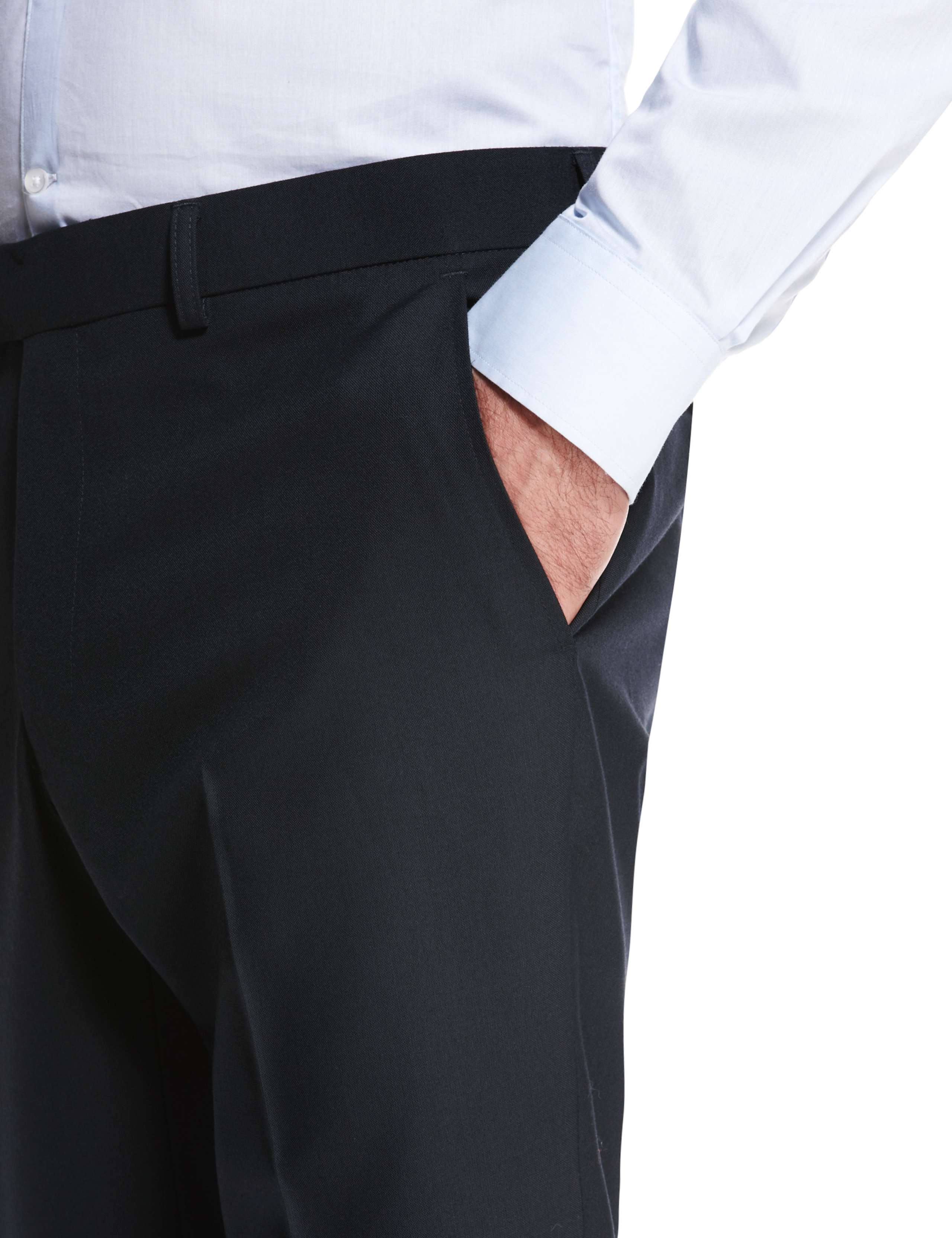 Navy Superslim Flat Front Trousers 6 of 6