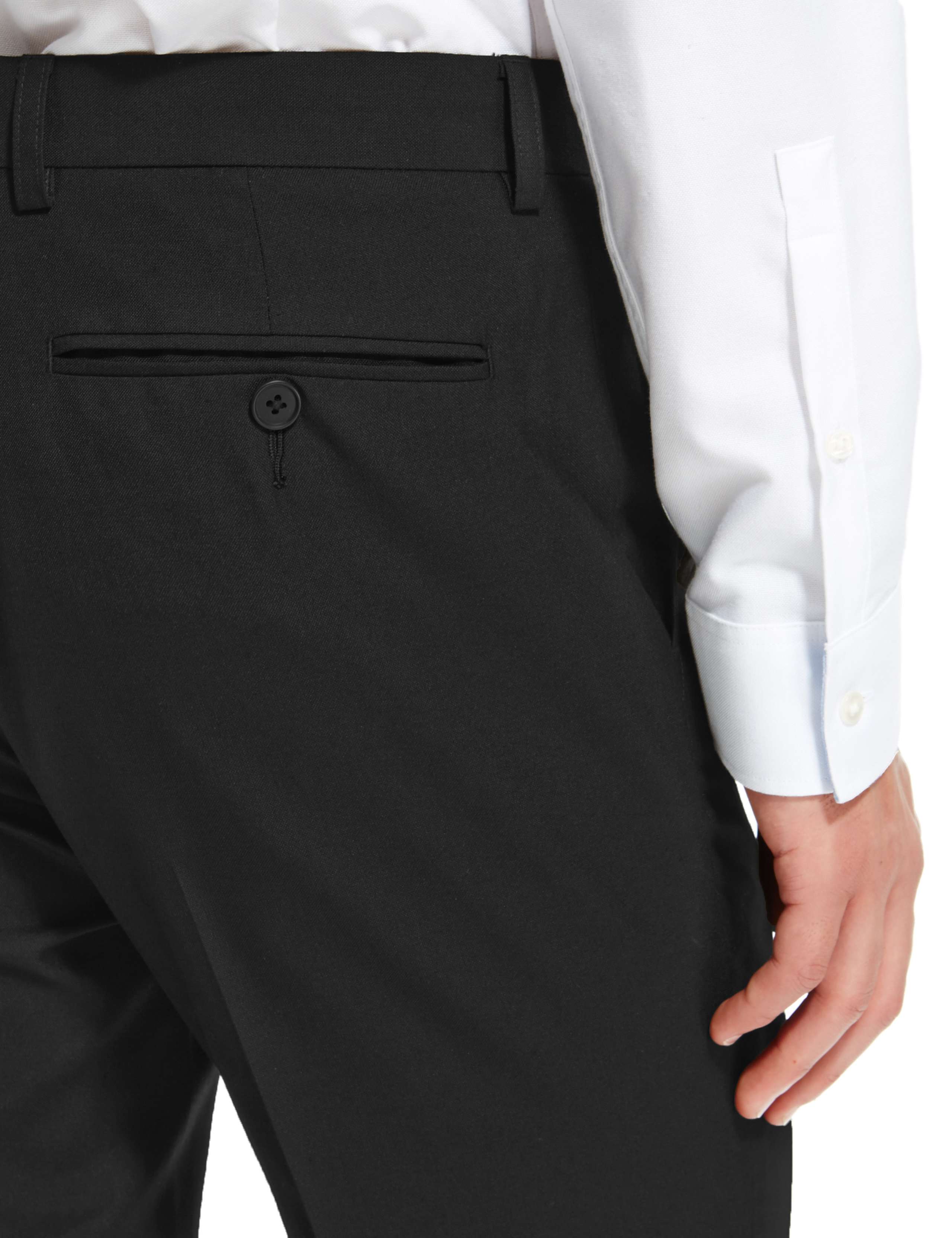 Black Superslim Flat Front Trousers 4 of 6