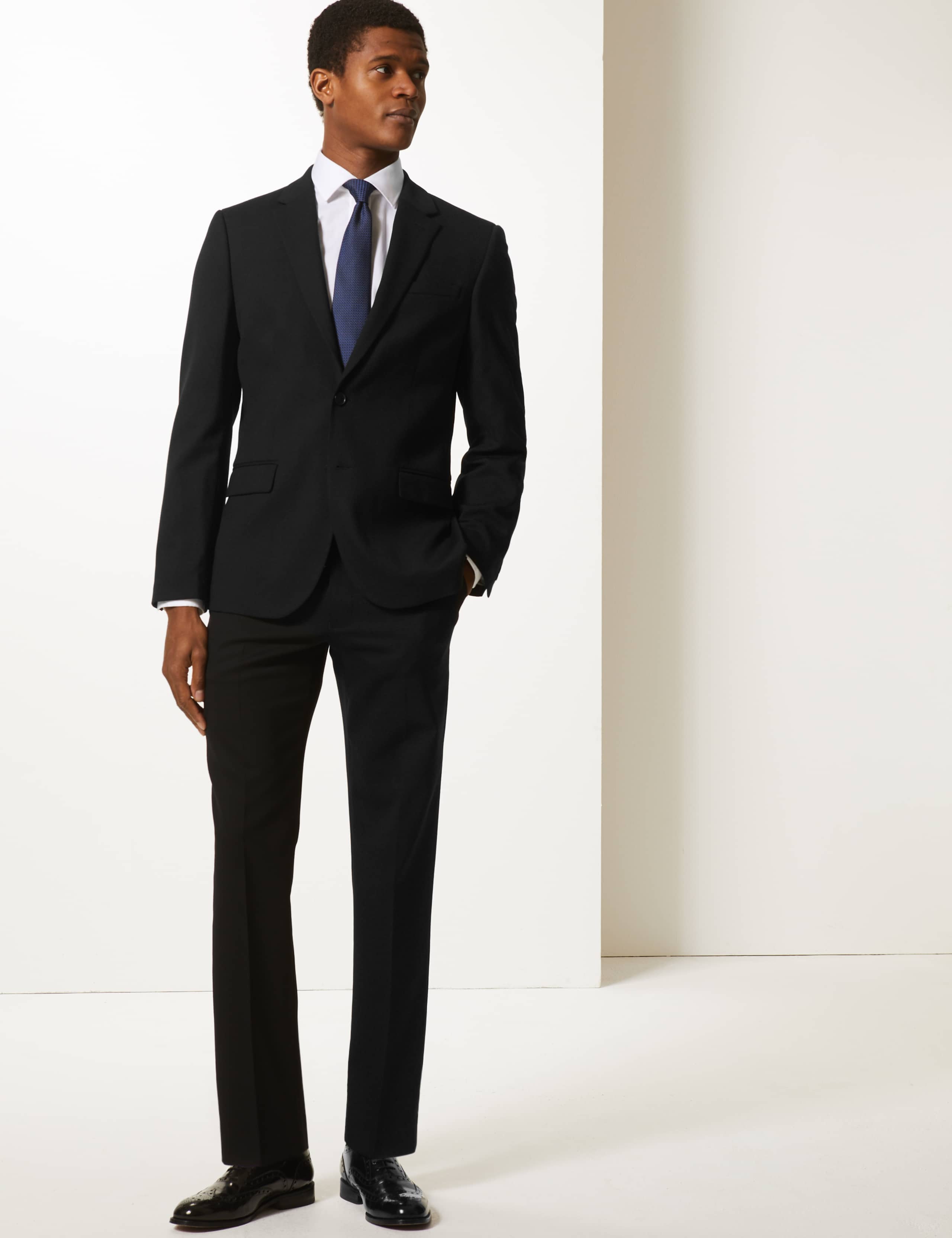 Big & Tall Black Textured Slim Fit Jacket 1 of 5