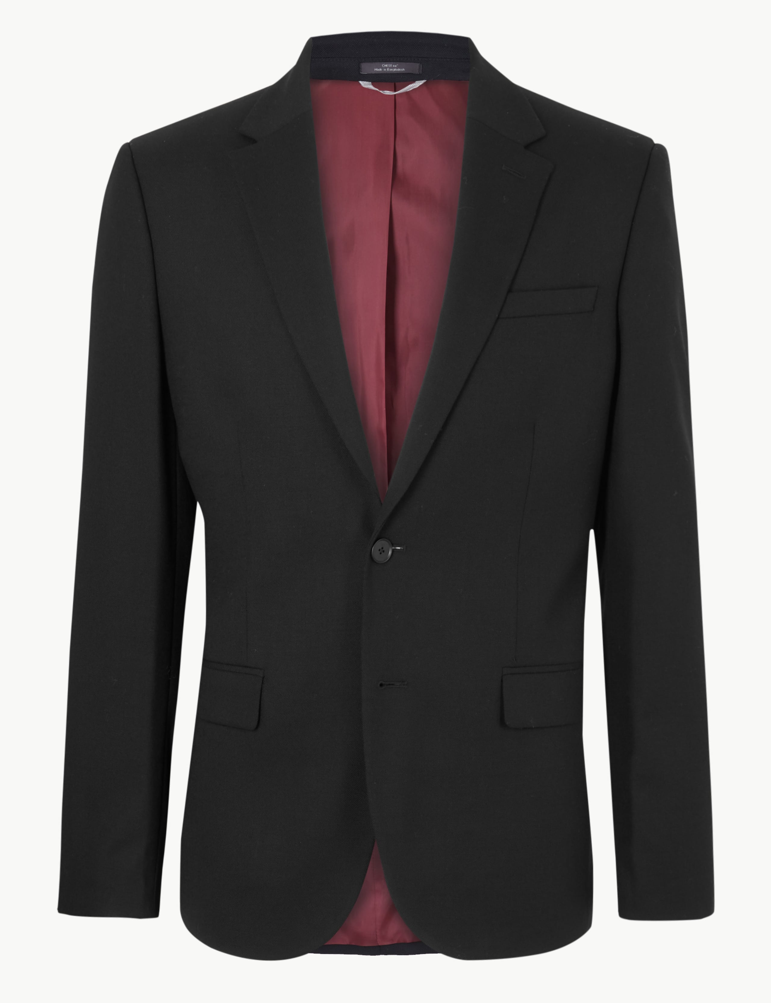 Big & Tall Black Textured Slim Fit Jacket 2 of 5