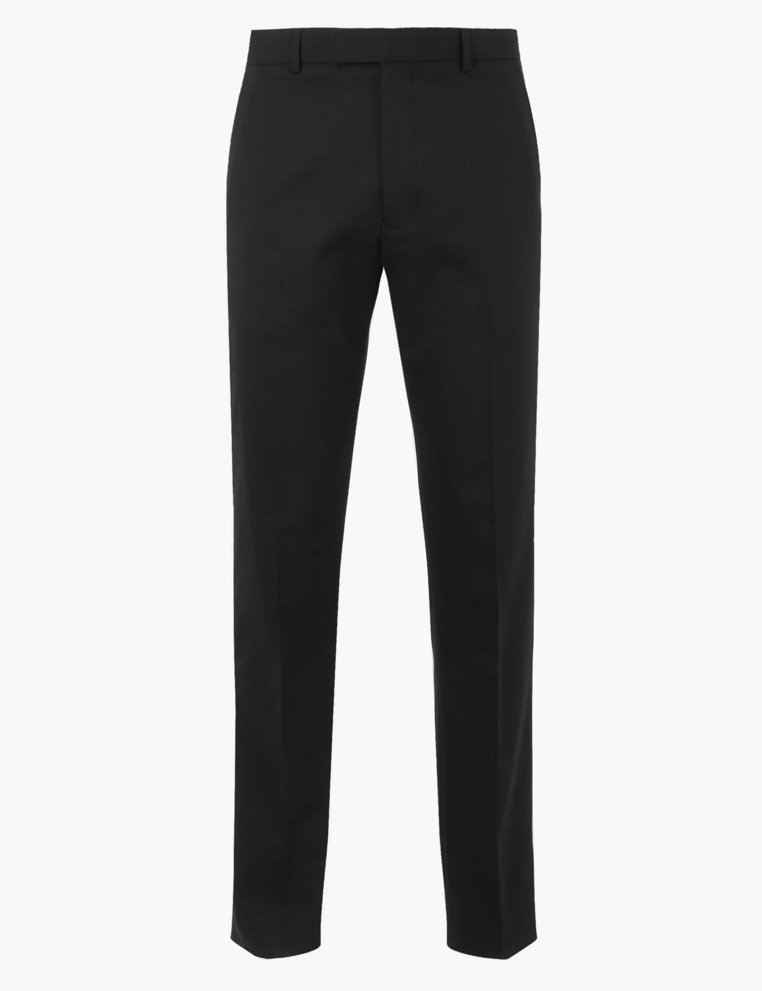 Big & Tall Black Textured Slim Fit Trousers 2 of 5