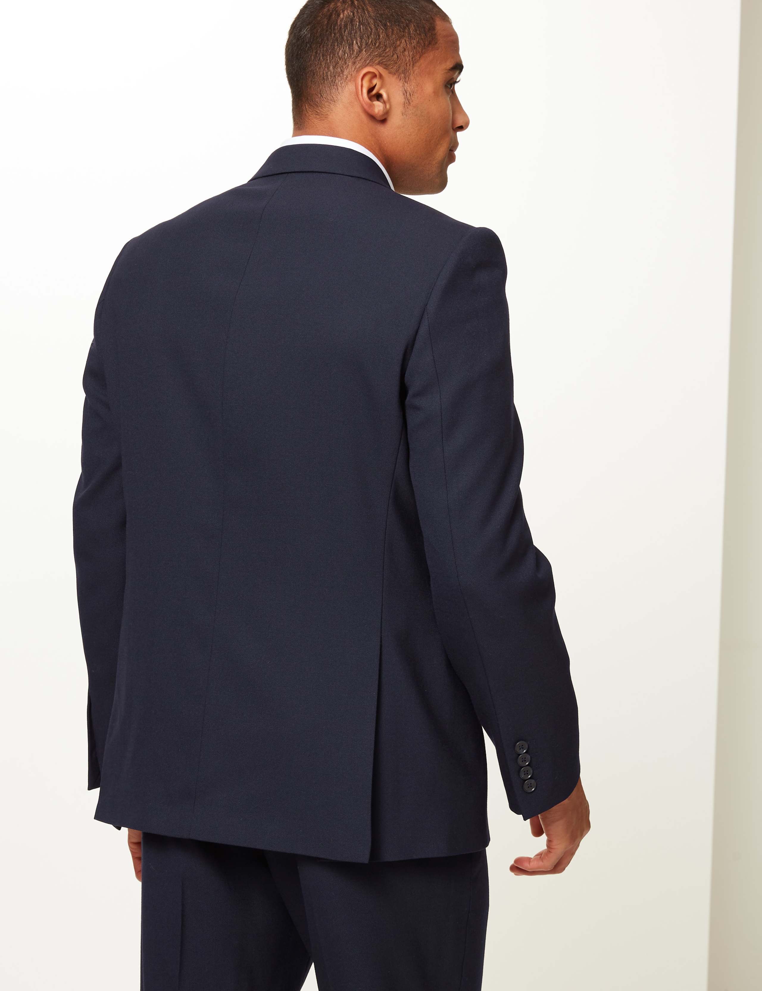 Navy Regular Fit Wool Blend Jacket 4 of 6