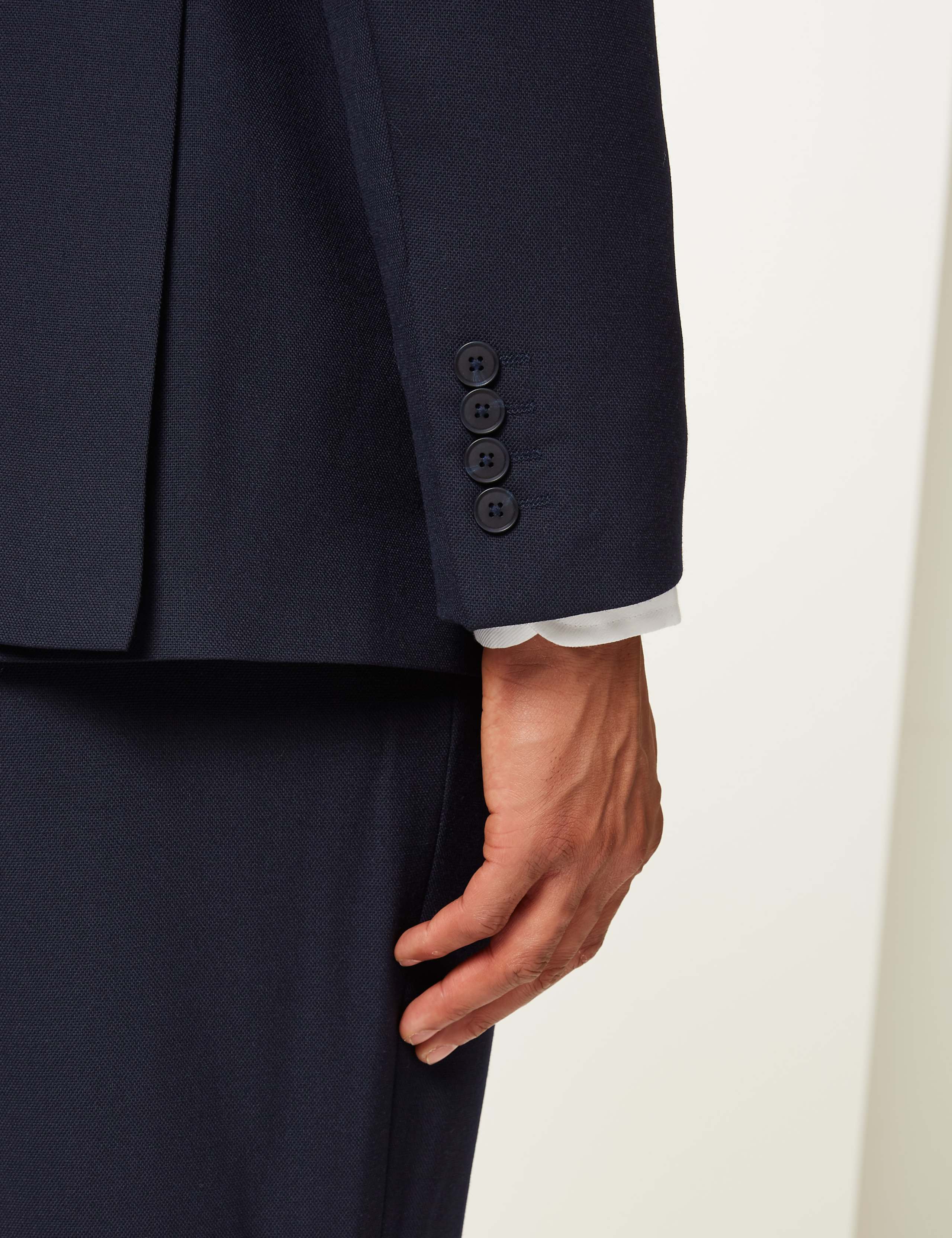 Navy Regular Fit Wool Blend Jacket 5 of 6