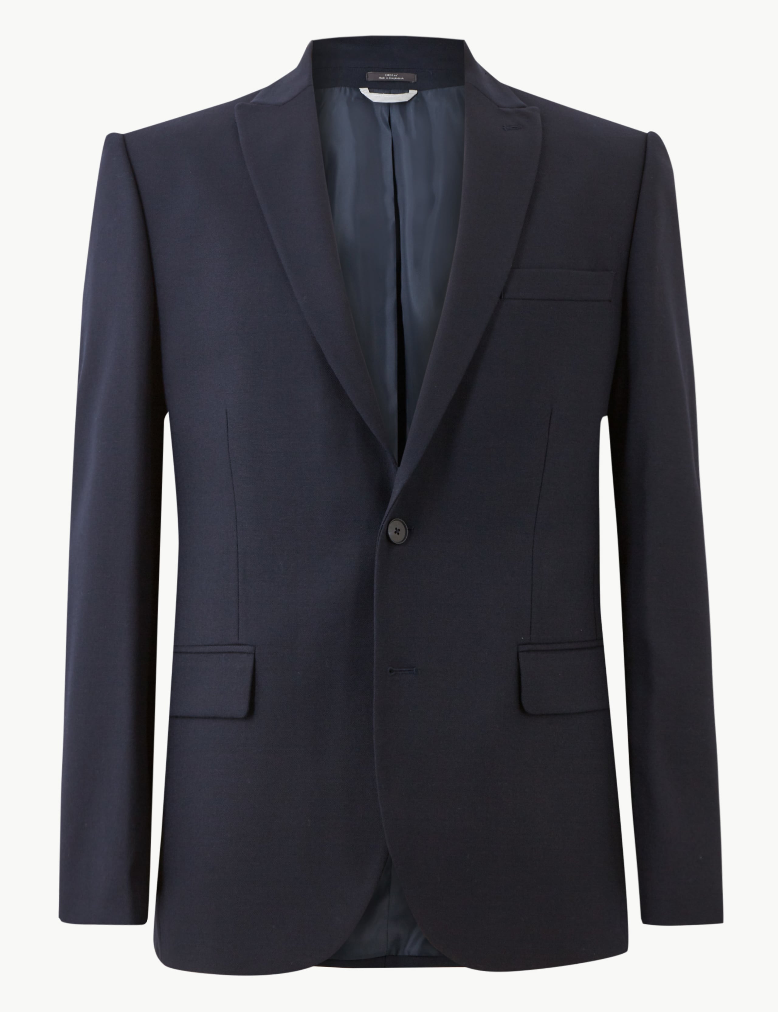 Navy Regular Fit Wool Blend Jacket 2 of 6