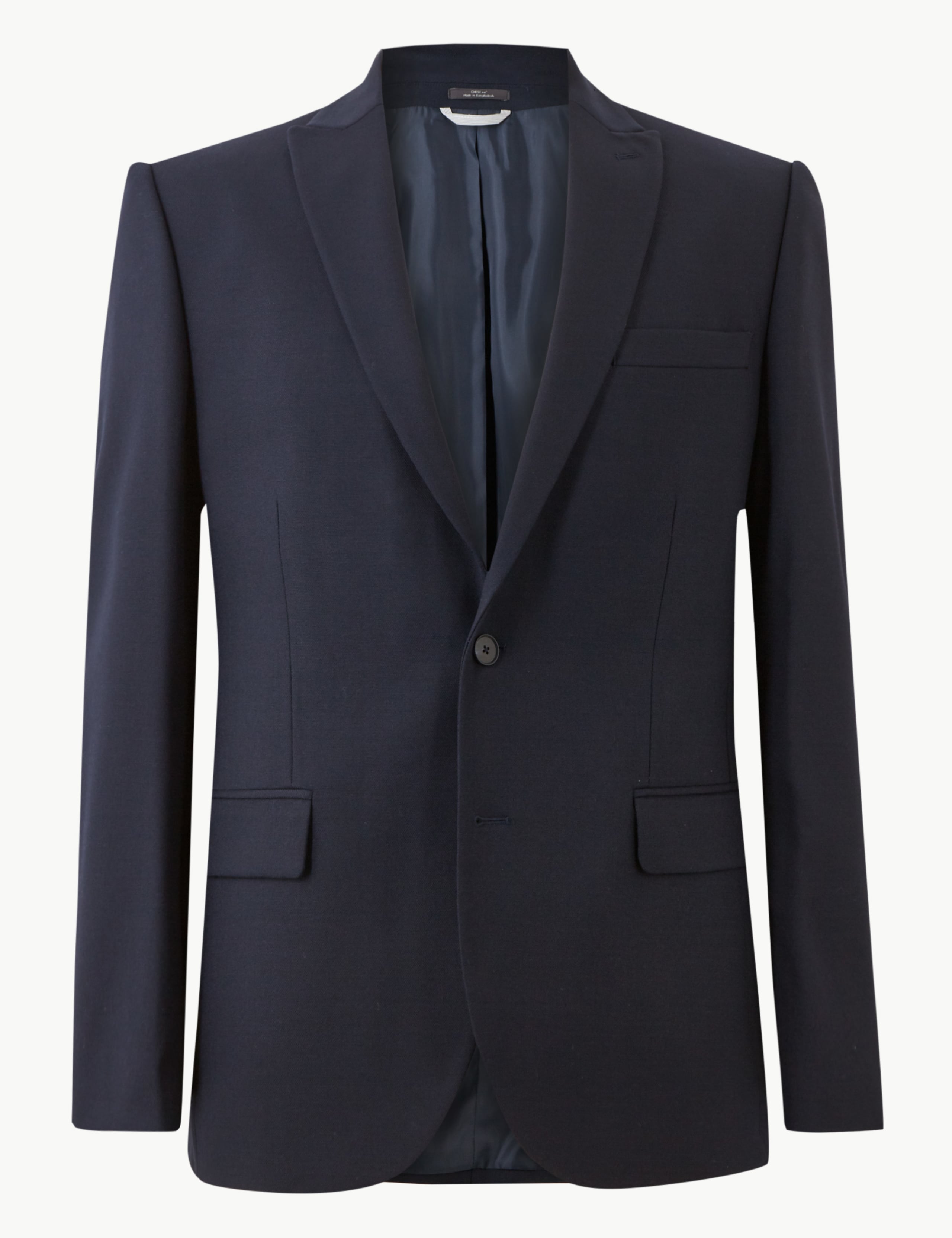 Navy Slim Fit Wool Blend Texture Suit Jacket 2 of 5