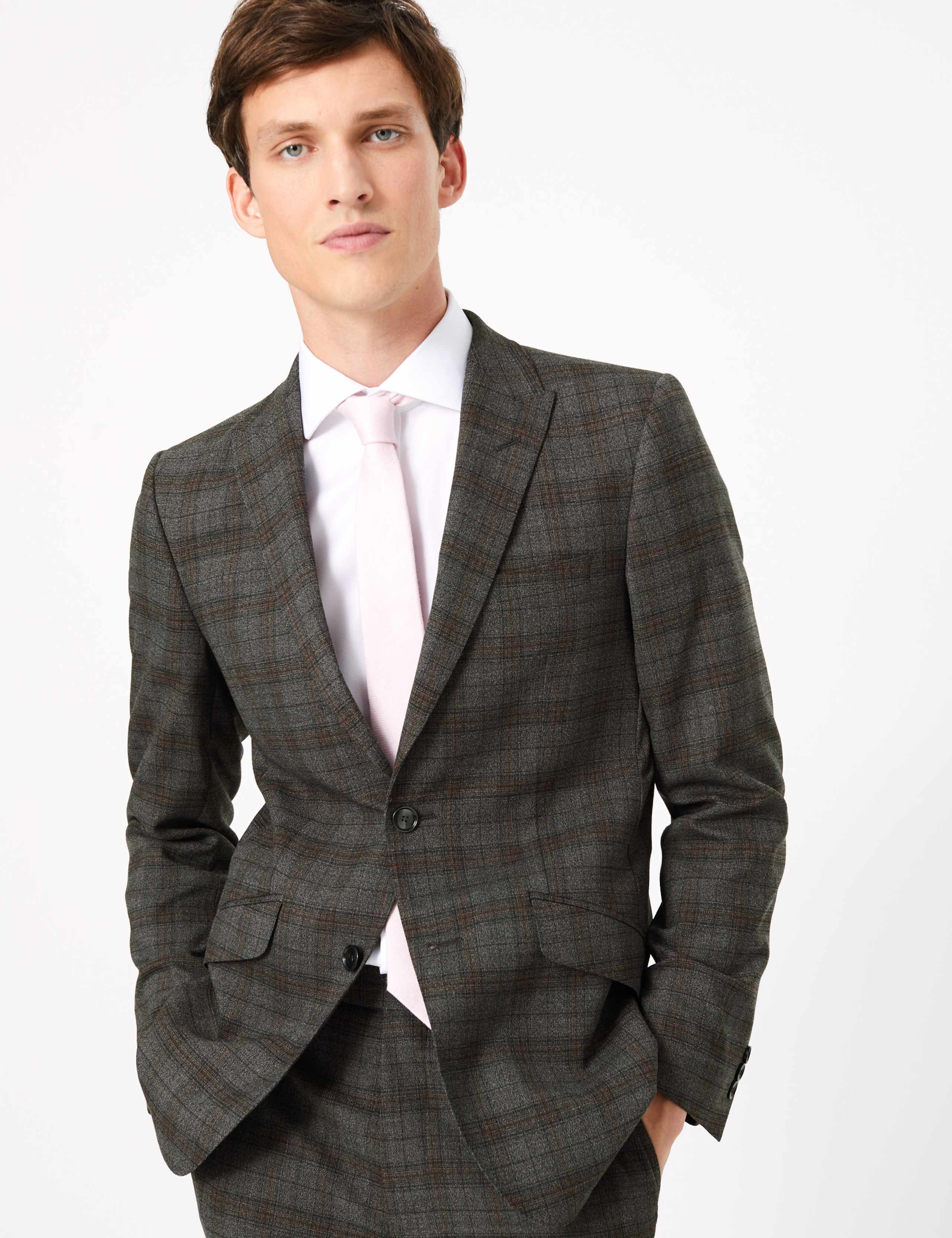 Slim Fit Wool Blend Checked Jacket 3 of 7