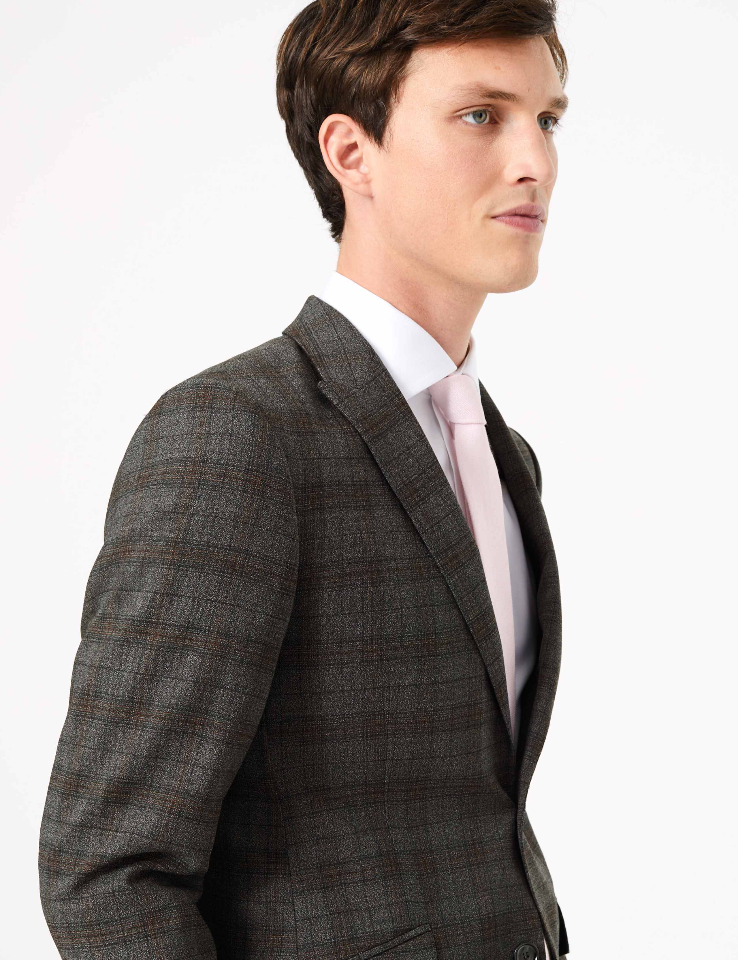 Slim Fit Wool Blend Checked Jacket 4 of 7