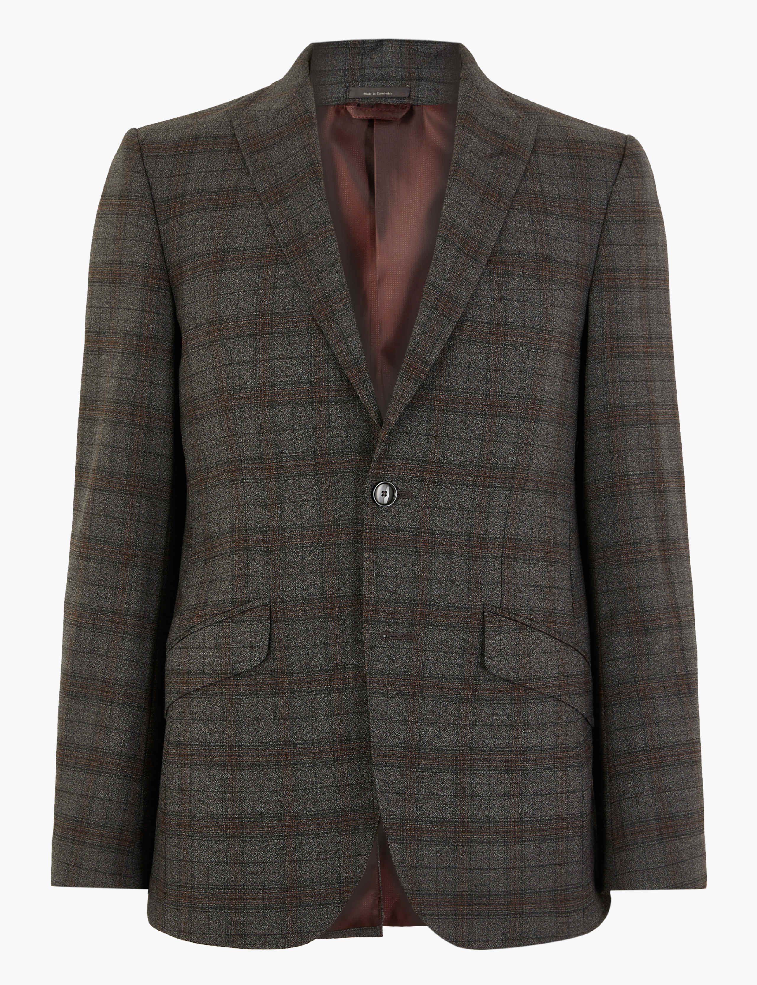 Slim Fit Wool Blend Checked Jacket 2 of 7
