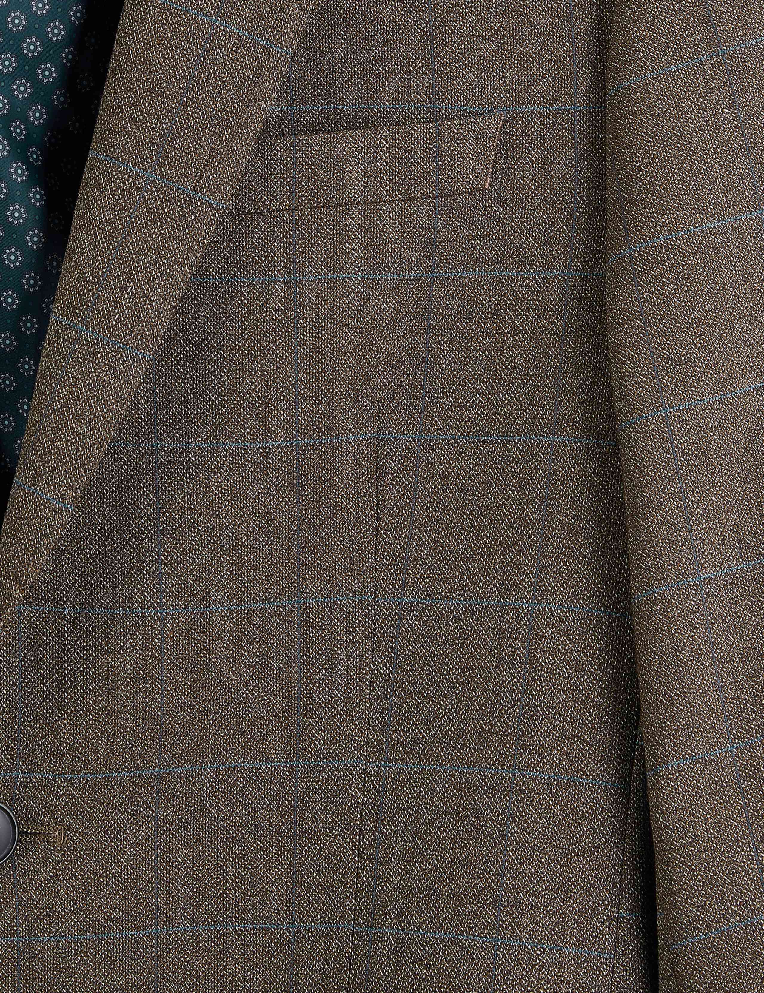 Brown Checked Slim Fit Jacket 7 of 8