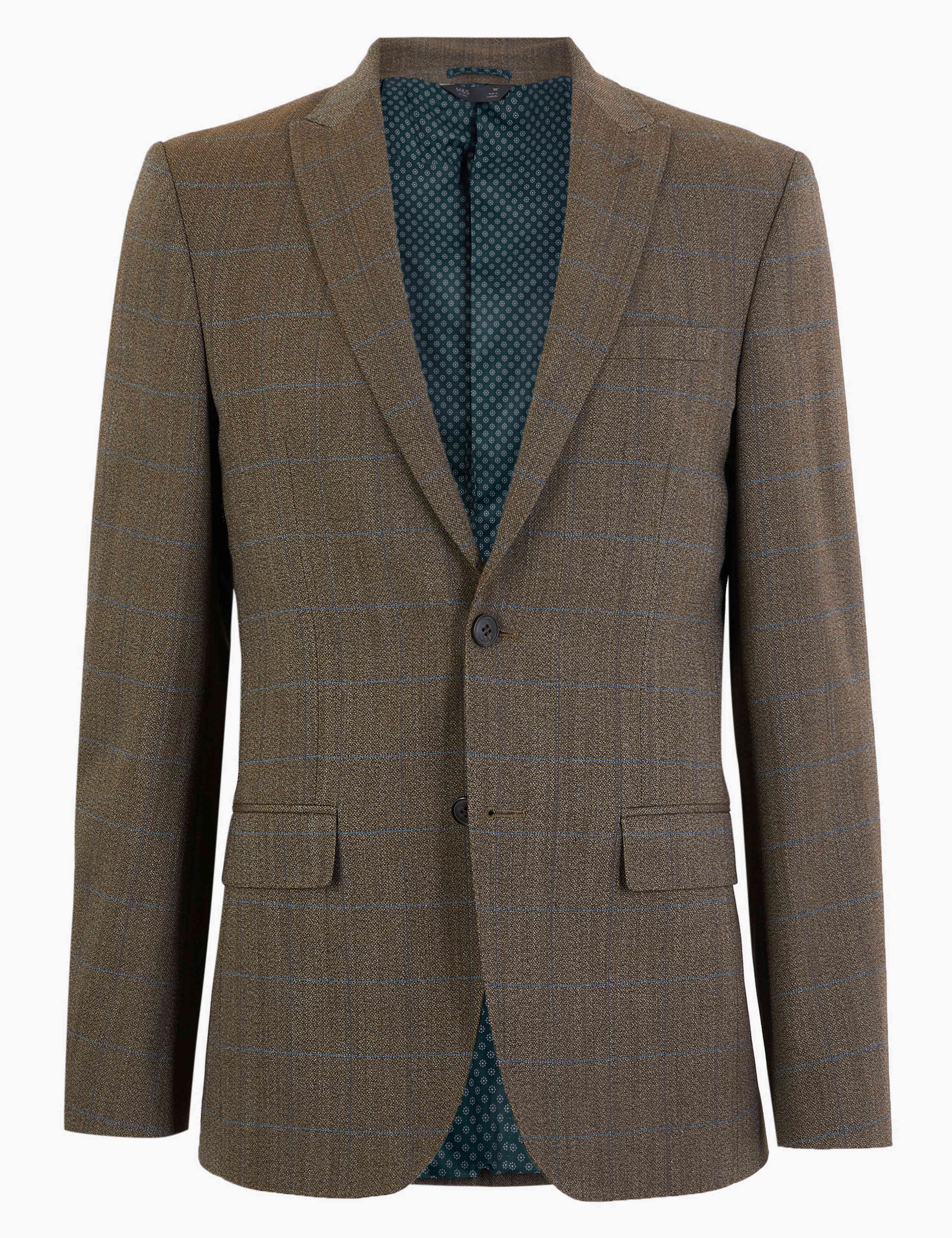 Brown Checked Slim Fit Jacket 2 of 8