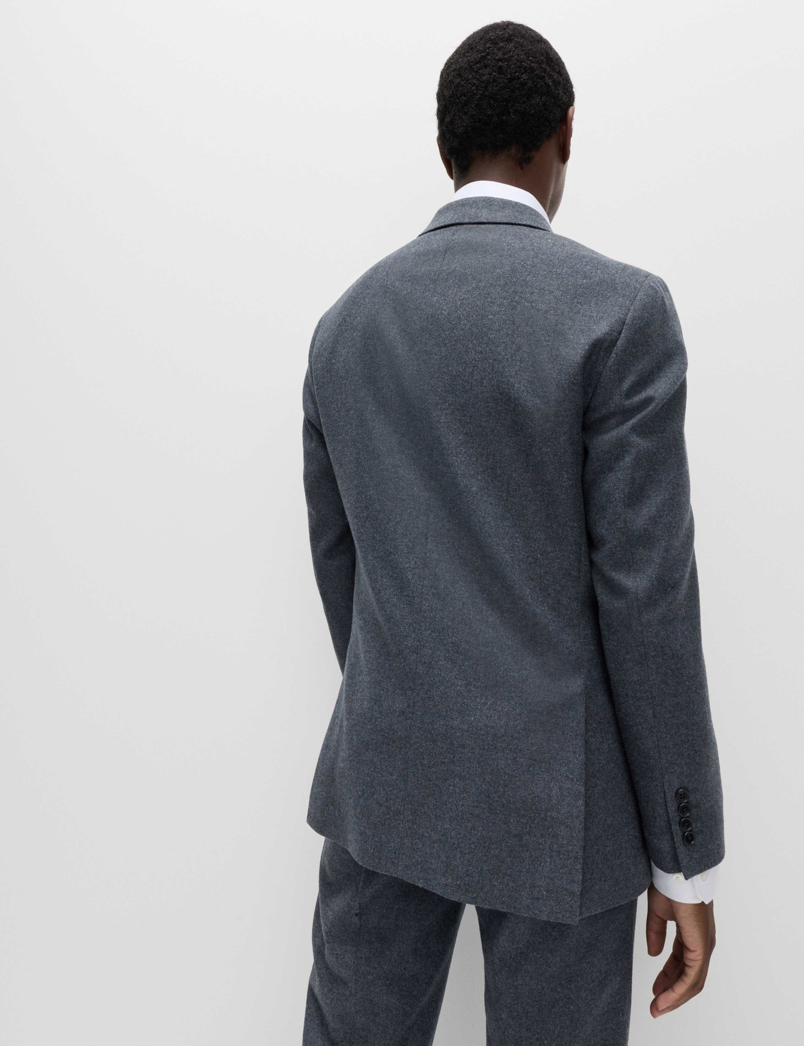 Tailored Fit Wool Rich Tweed Double Breasted Suit Jacket 4 of 5