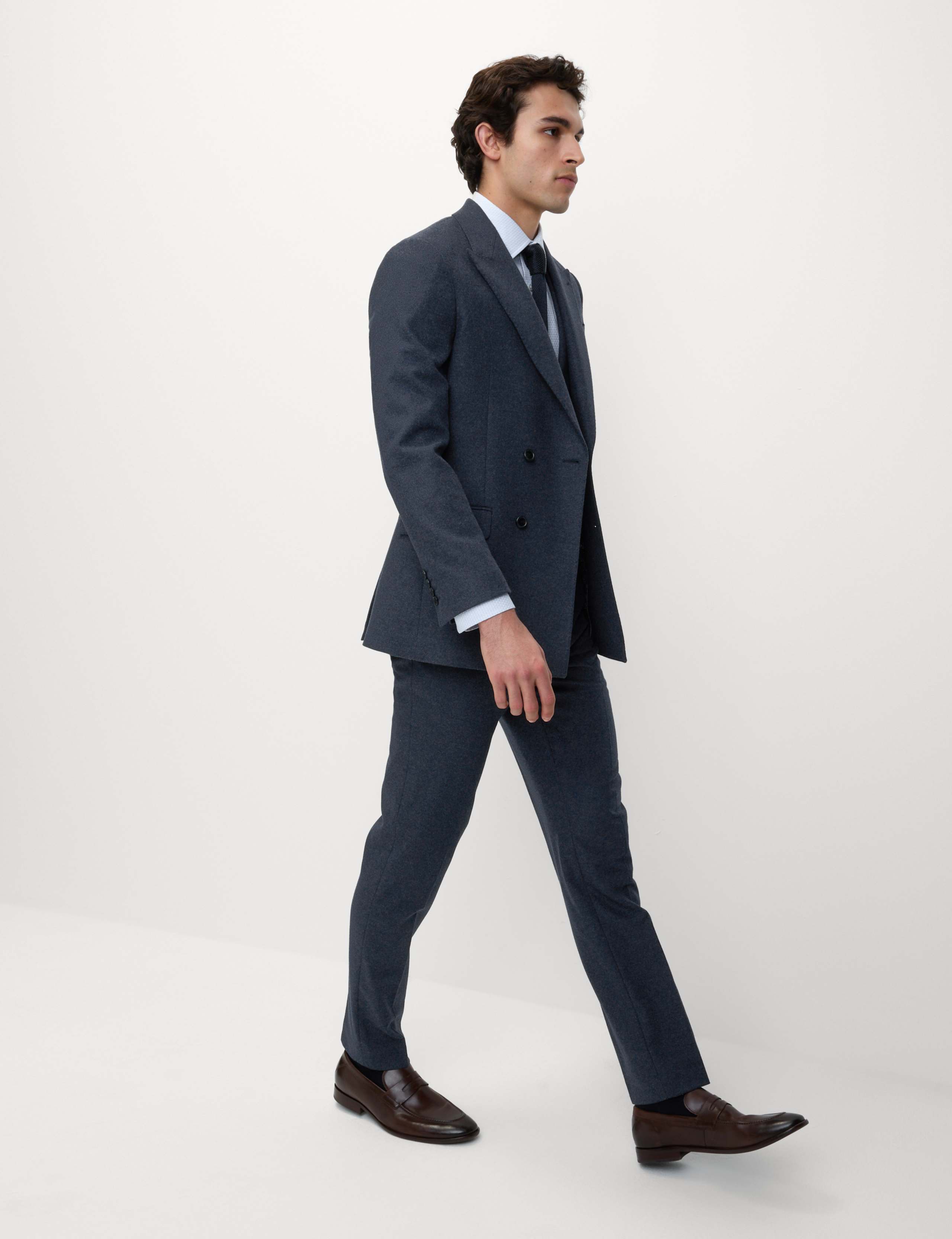 Tailored Fit Wool Rich Tweed Double Breasted Suit Jacket 4 of 7