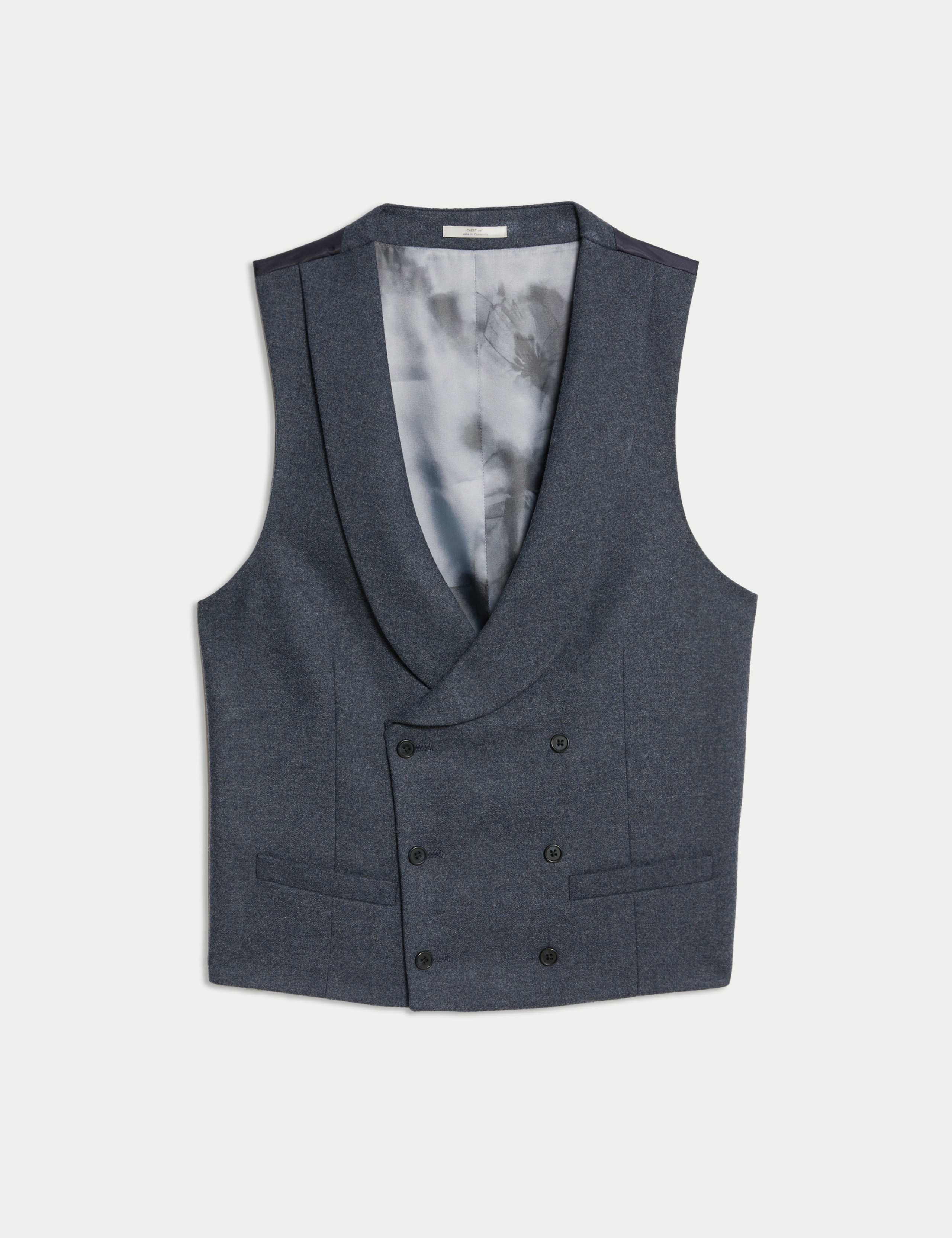 Wool Rich Tweed Double Breasted Waistcoat 2 of 6