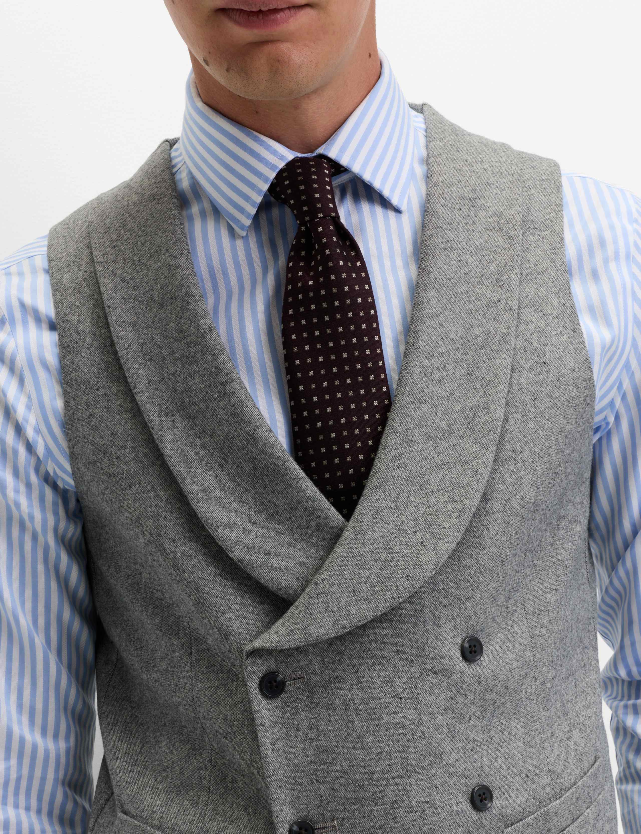 Wool Rich Tweed Double Breasted Waistcoat 3 of 5