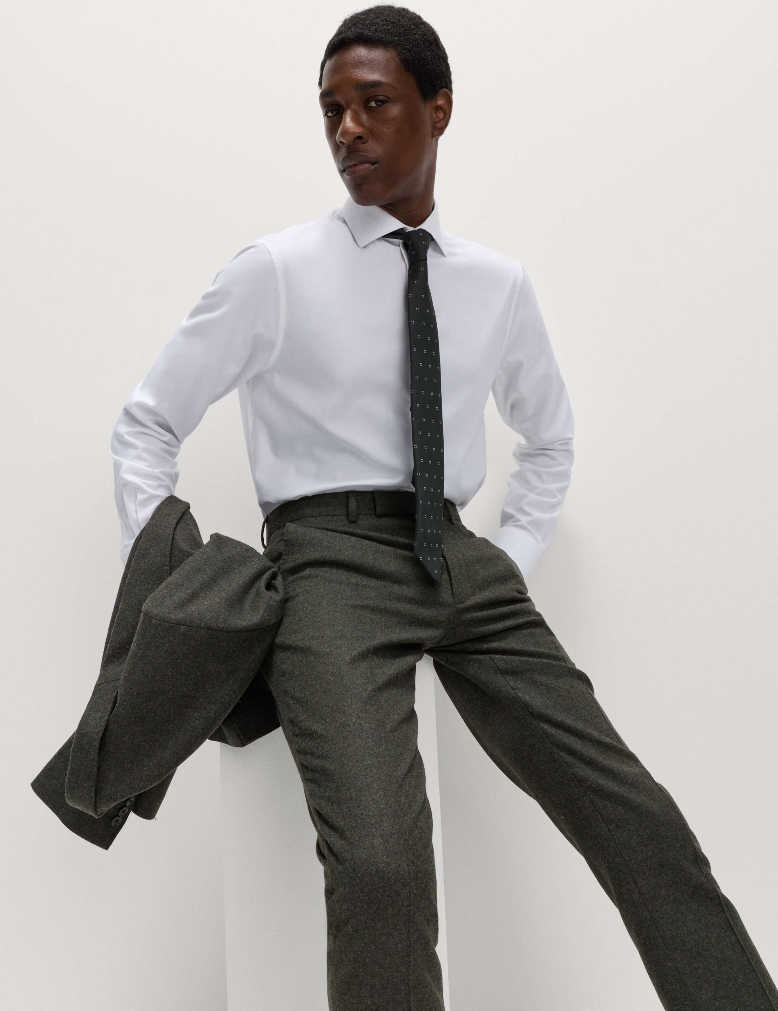 Tailored Fit Wool Rich Tweed Suit Trousers 3 of 5