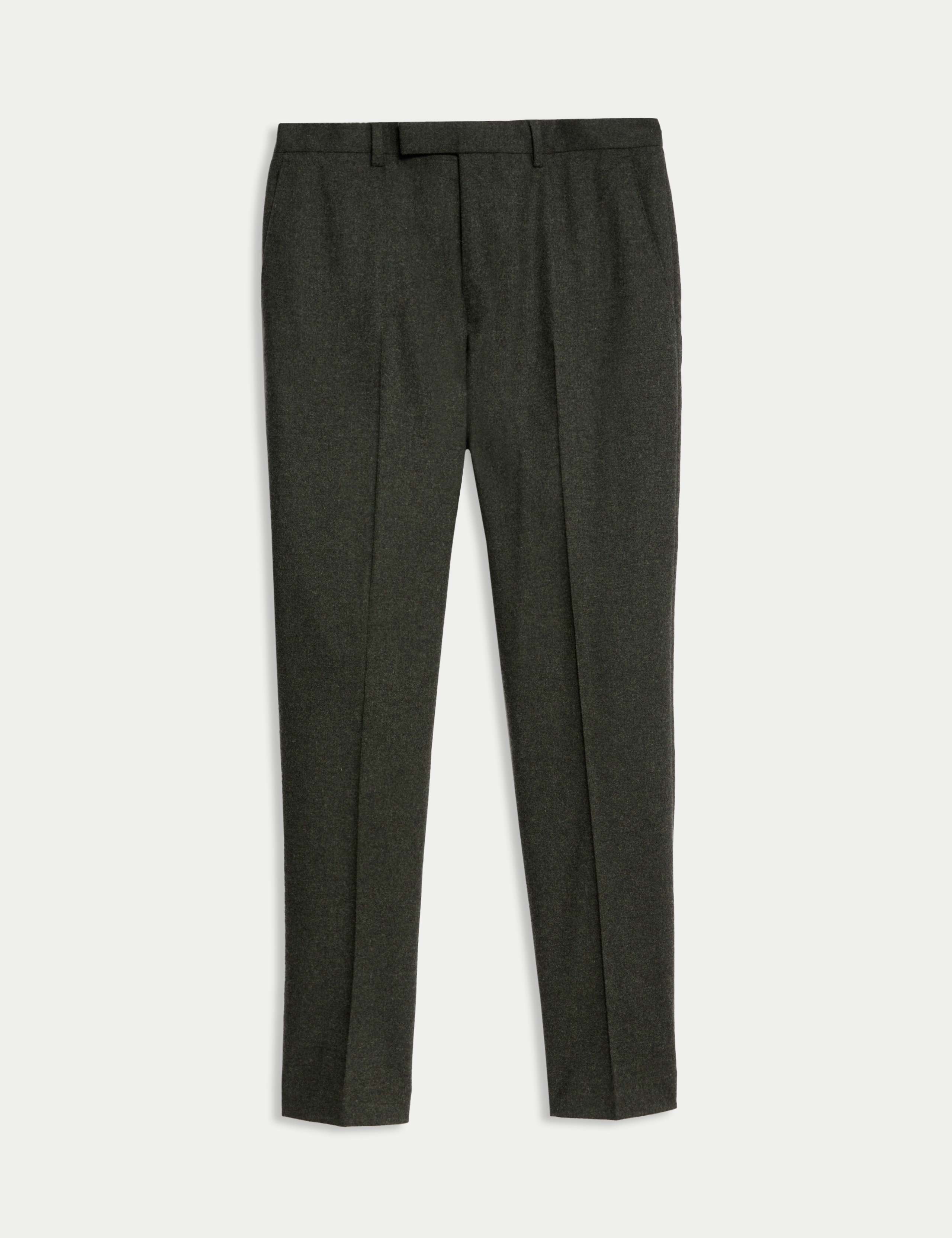 Tailored Fit Wool Rich Tweed Suit Trousers 2 of 5