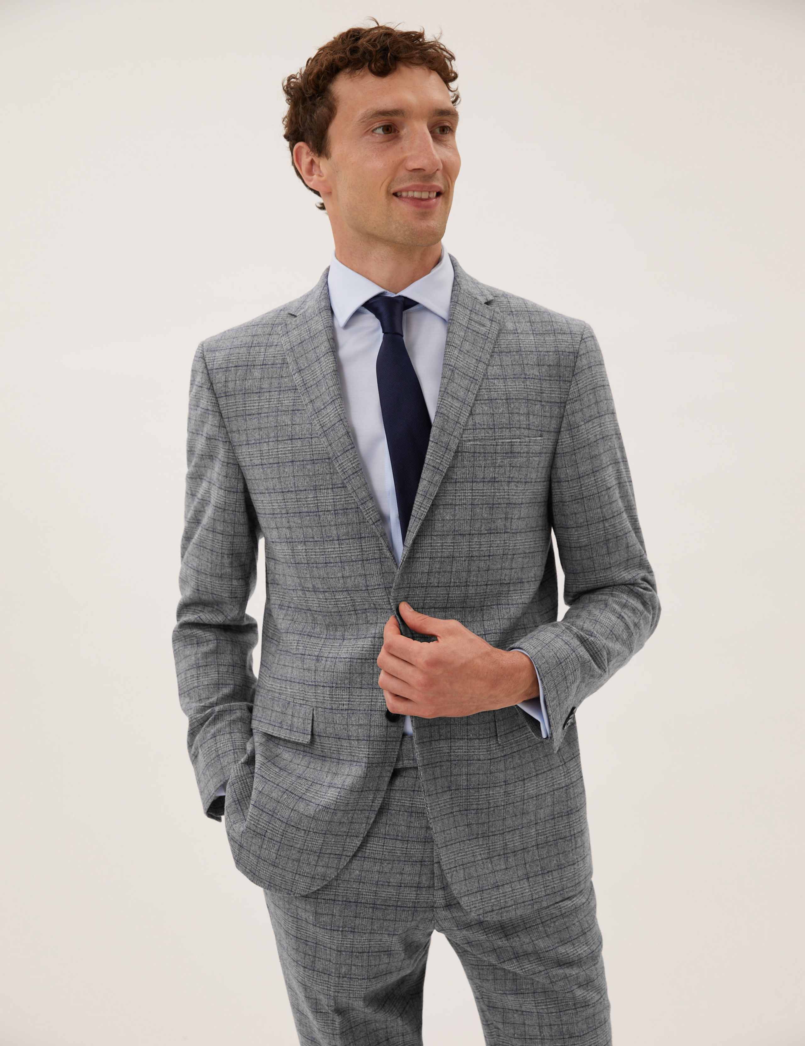 Slim Fit Italian Wool Check Jacket 1 of 6