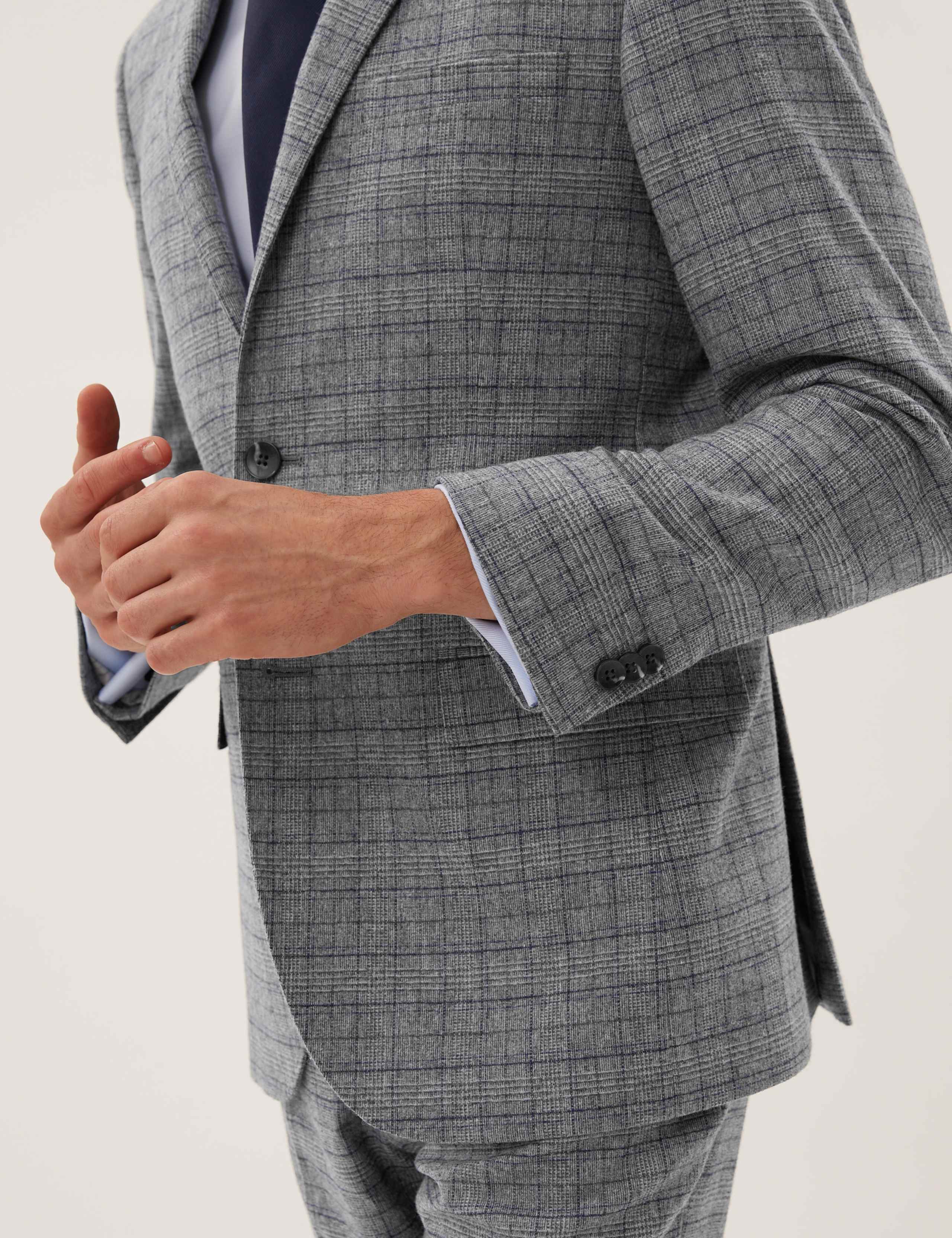 Slim Fit Italian Wool Check Jacket 5 of 6