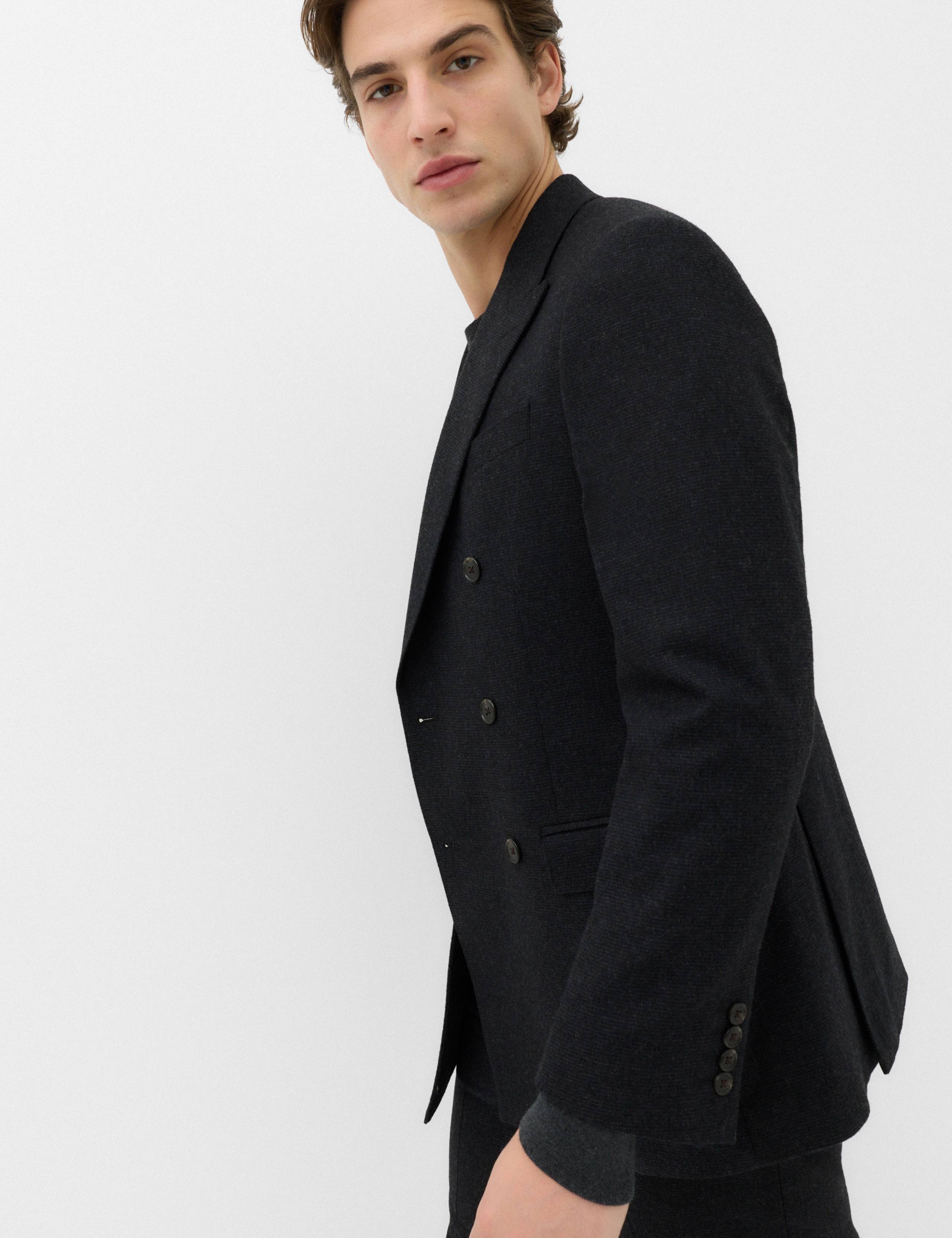 Regular Fit Wool Rich Tweed Double Breasted Jacket 5 of 7