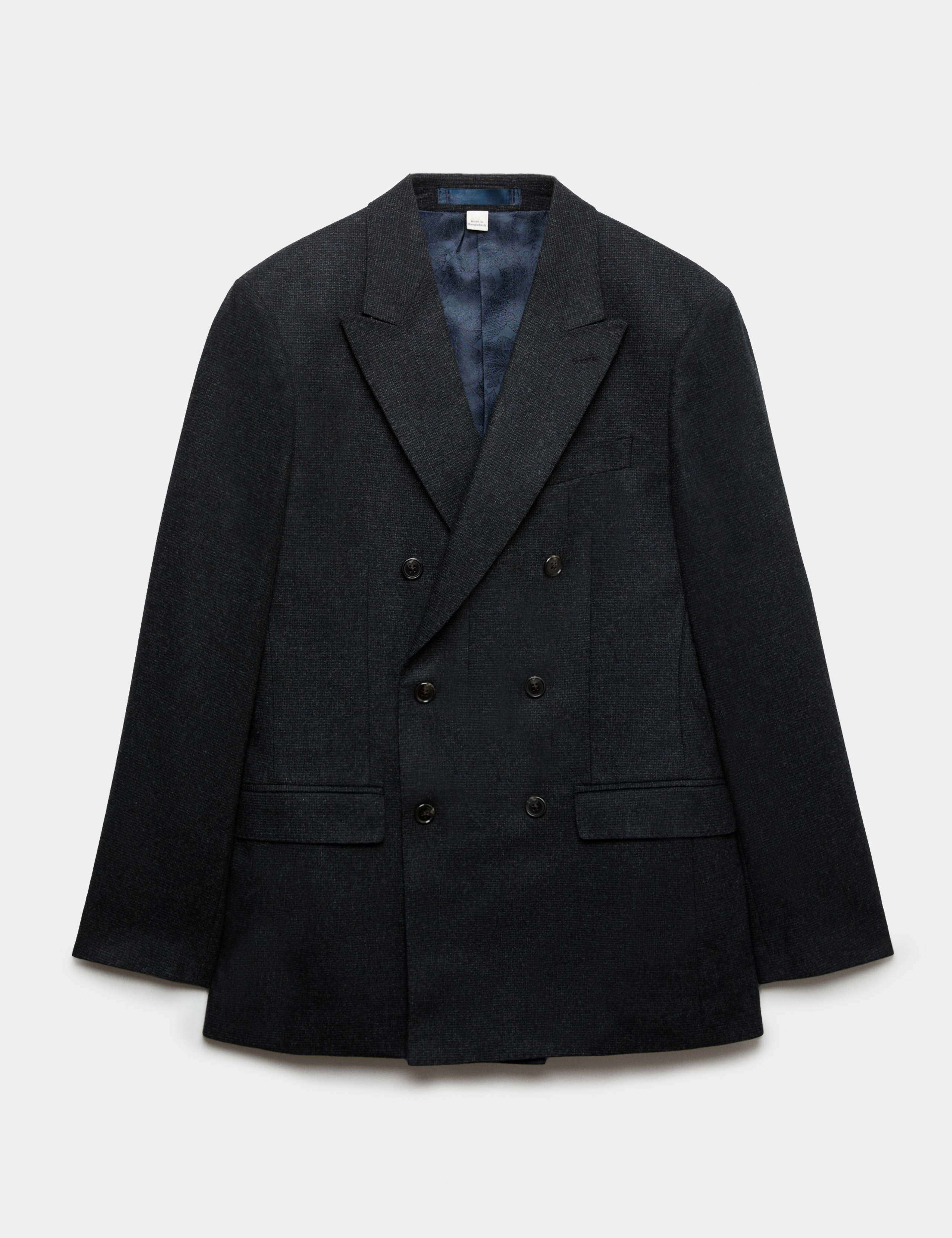 Regular Fit Wool Rich Tweed Double Breasted Jacket 2 of 7