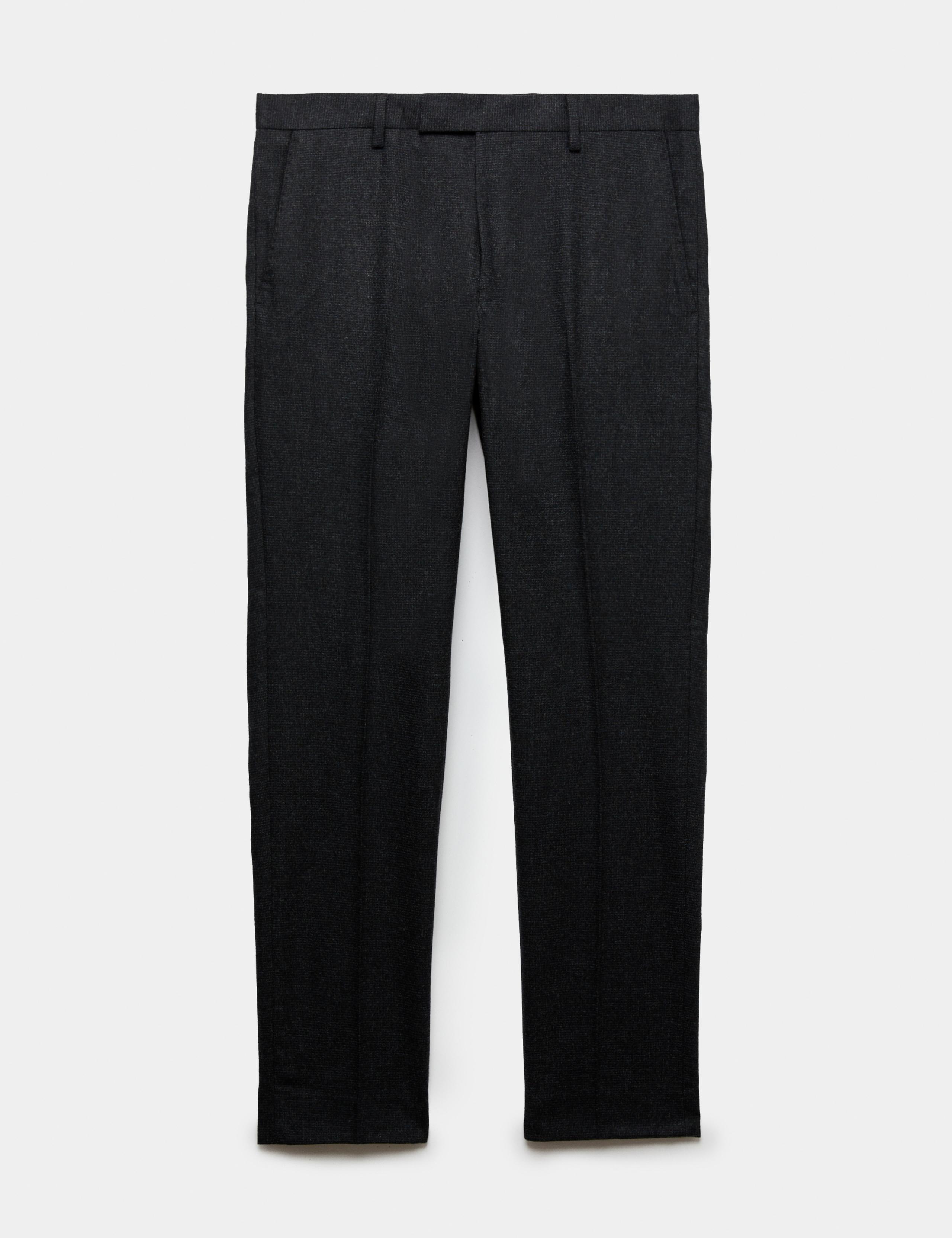Regular Fit Wool Rich Tweed Check Suit Trousers 2 of 6