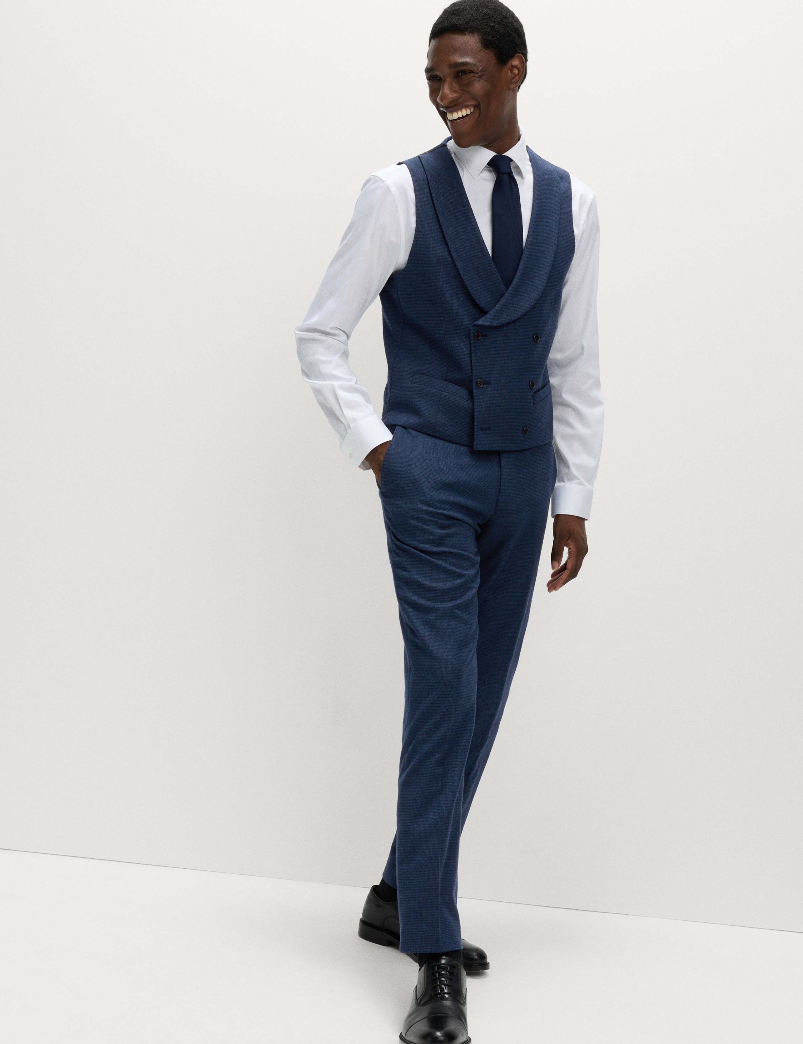 Italian Wool Blend Check Waistcoat 3 of 7