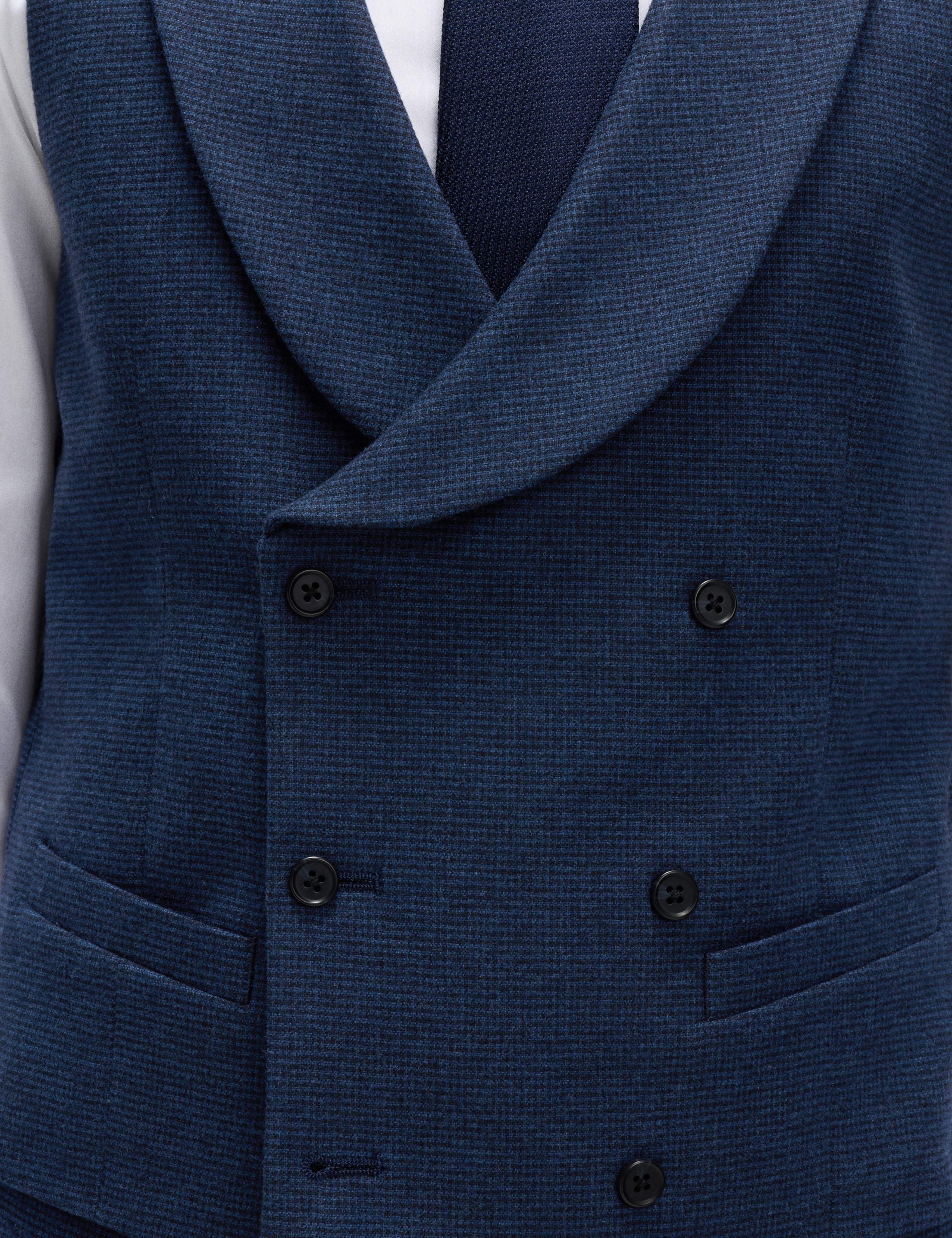 Italian Wool Blend Check Waistcoat 4 of 7