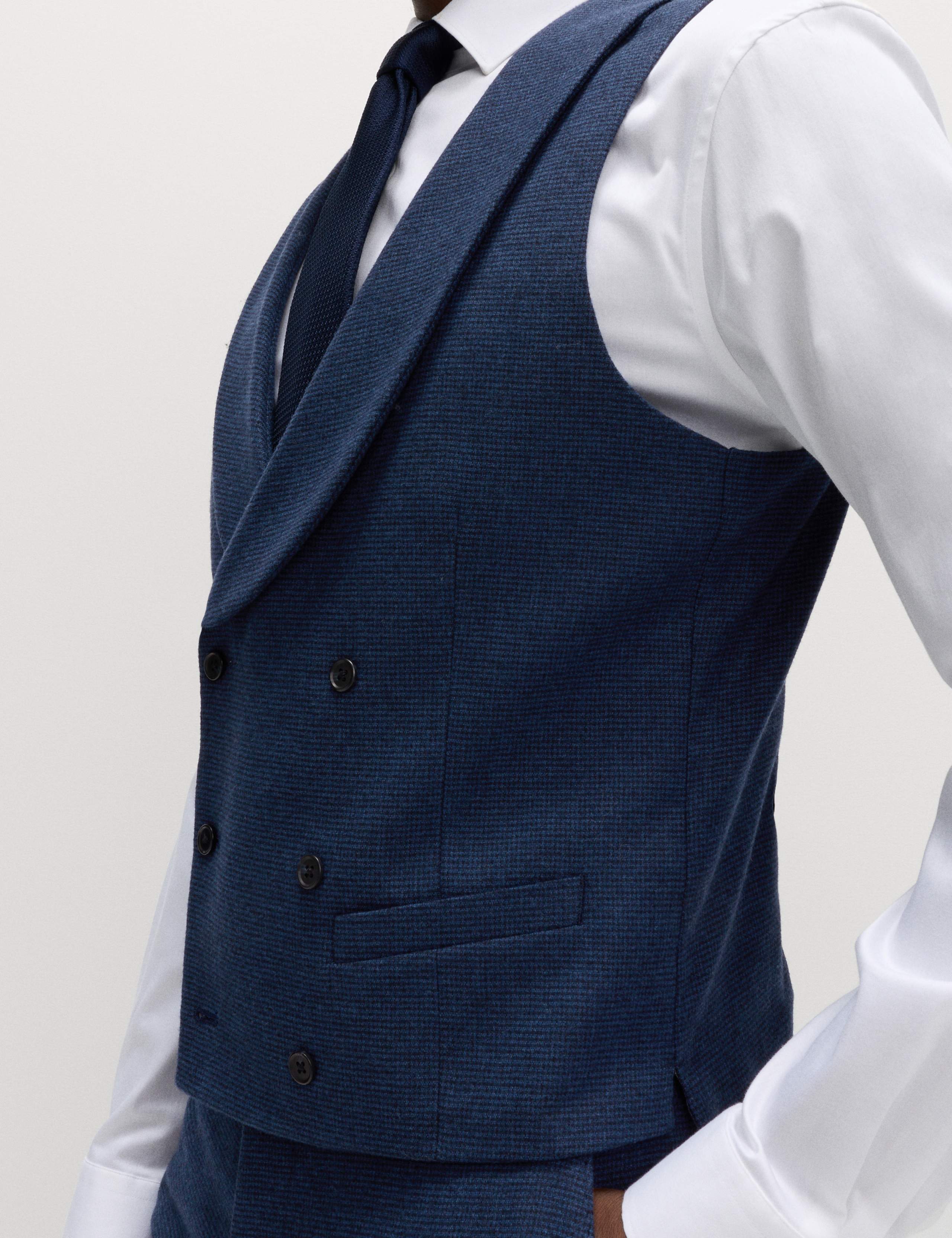 Italian Wool Blend Check Waistcoat 5 of 7