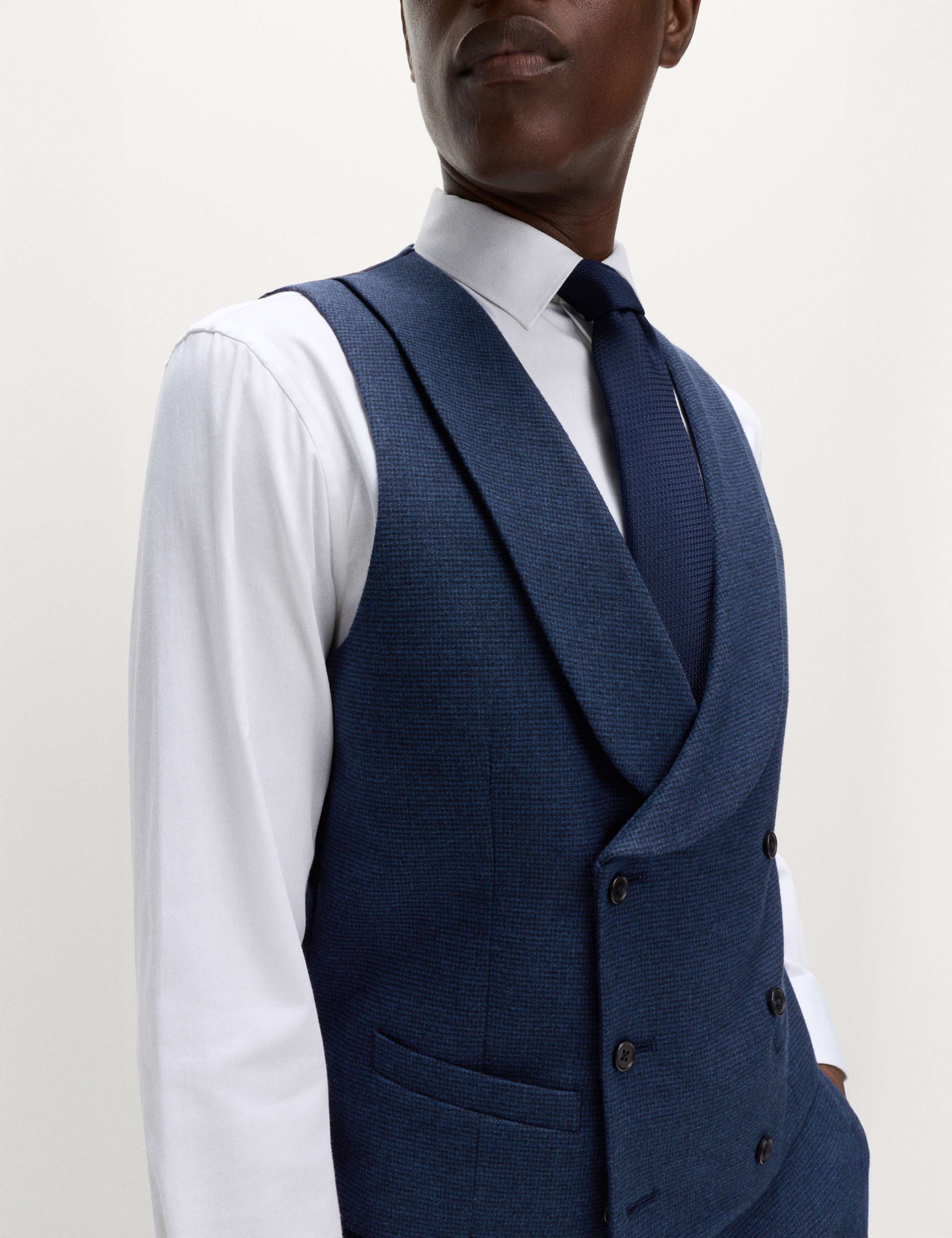 Italian Wool Blend Check Waistcoat 6 of 7