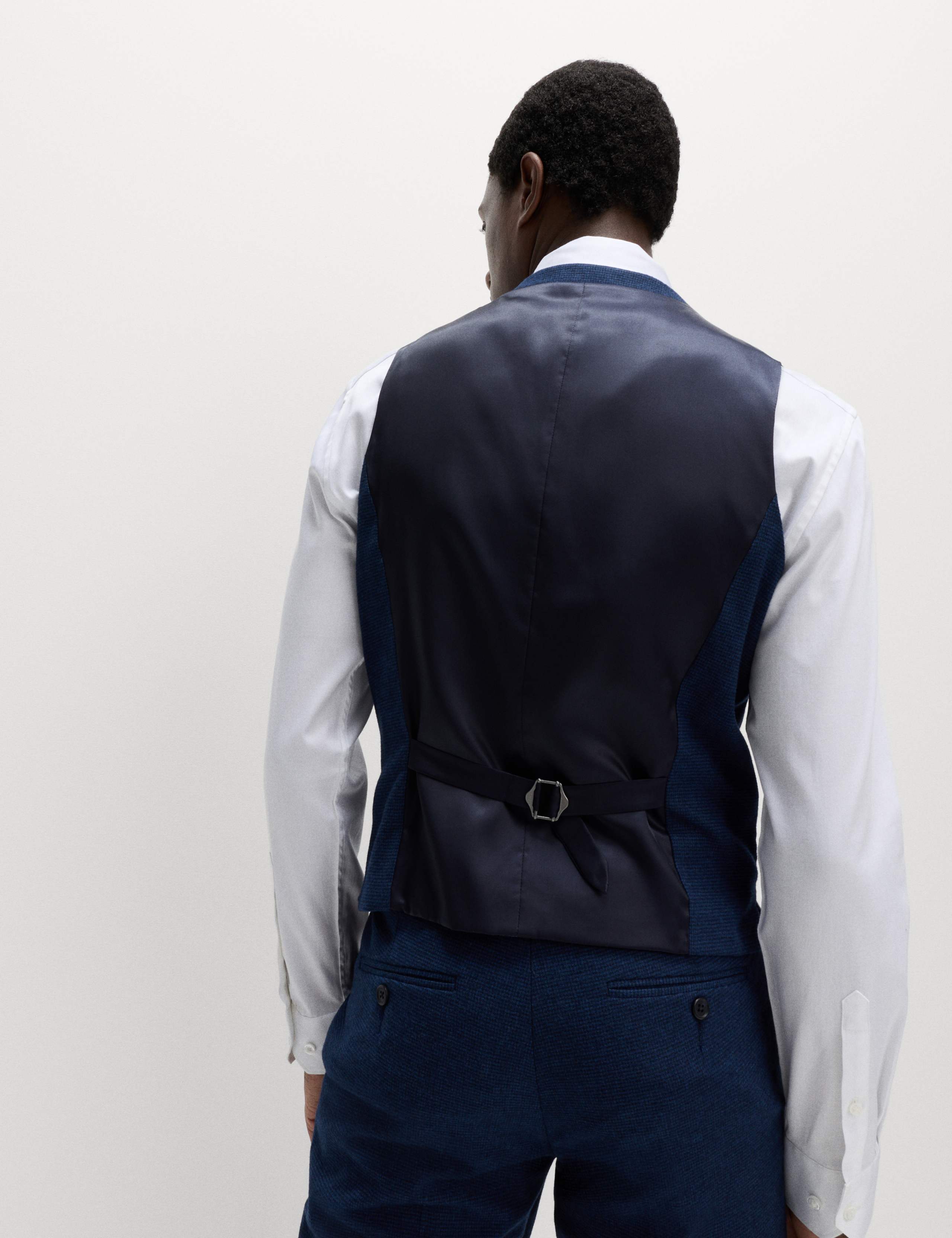 Italian Wool Blend Check Waistcoat 7 of 7