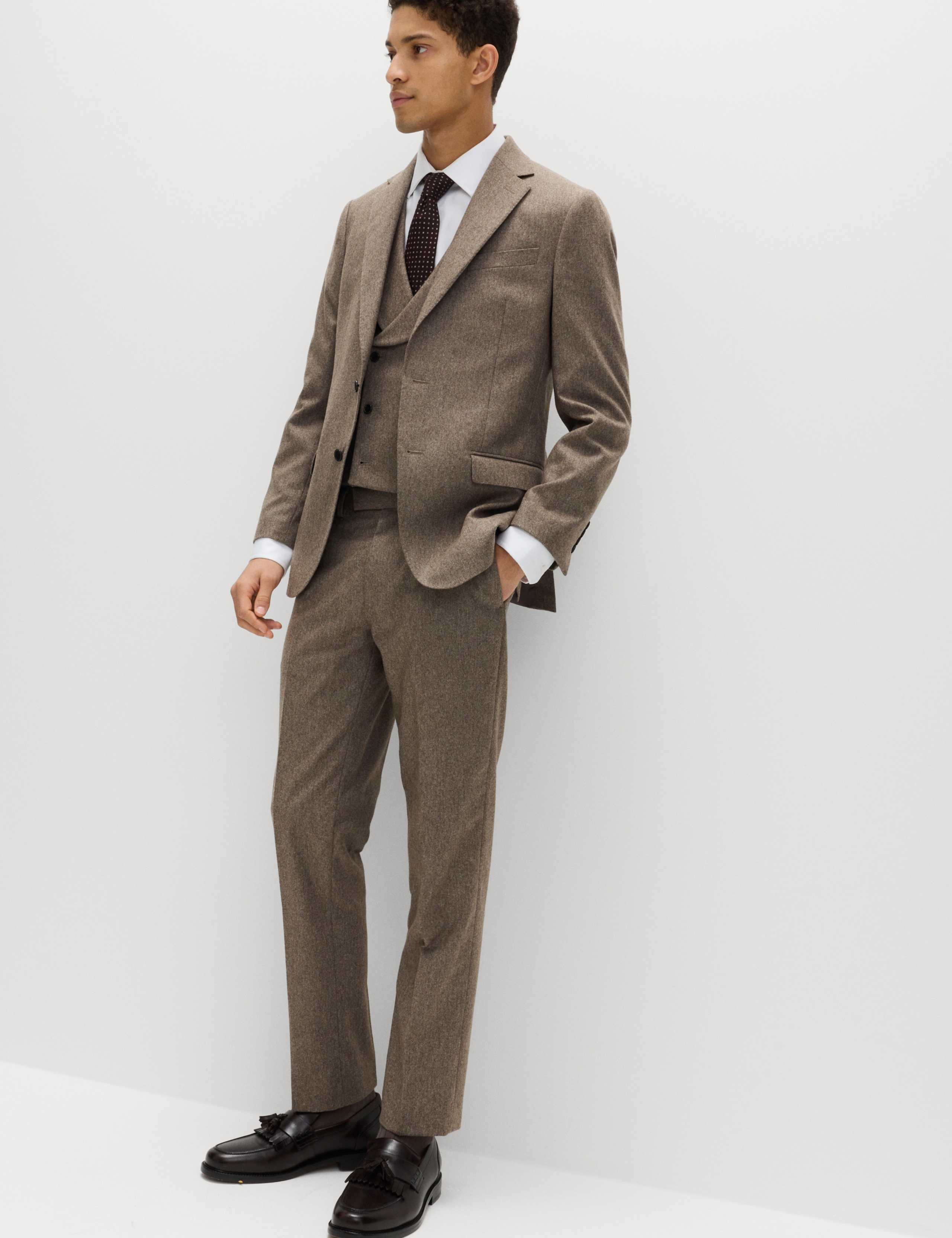 Italian Wool Blend Double Breasted Waistcoat 4 of 5