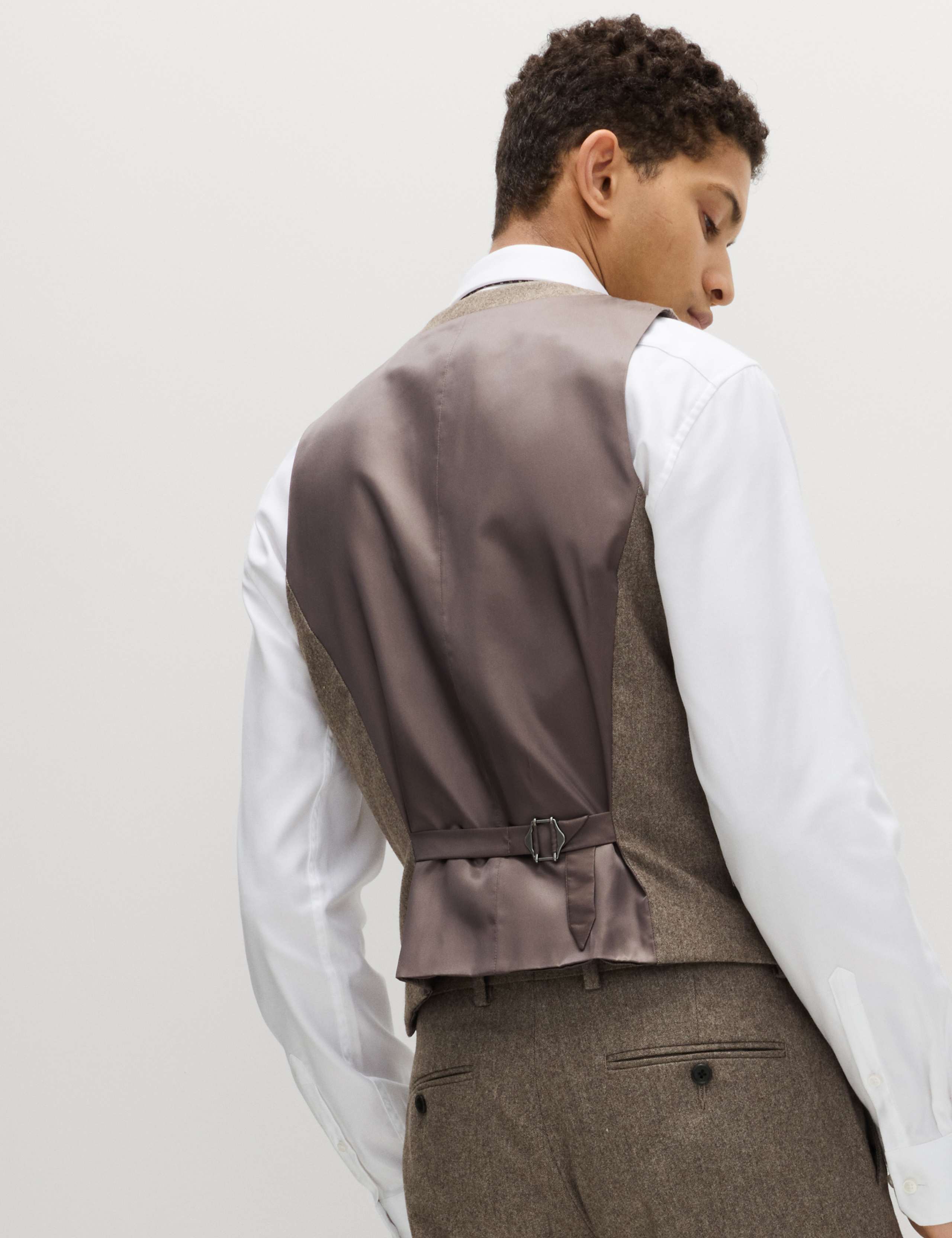 Italian Wool Blend Double Breasted Waistcoat 5 of 5