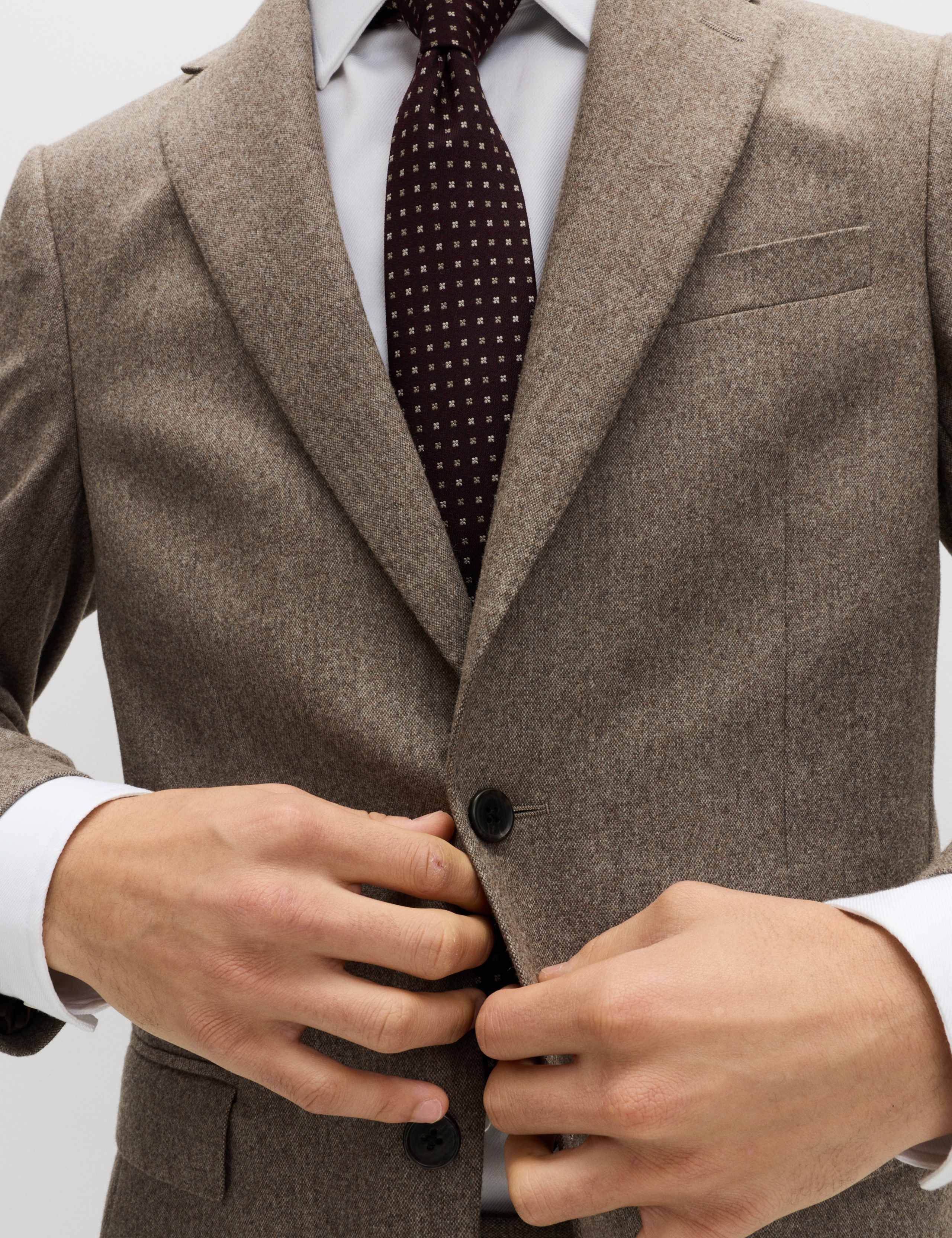 Tailored Fit Italian Wool Rich Tweed Suit Jacket 3 of 6