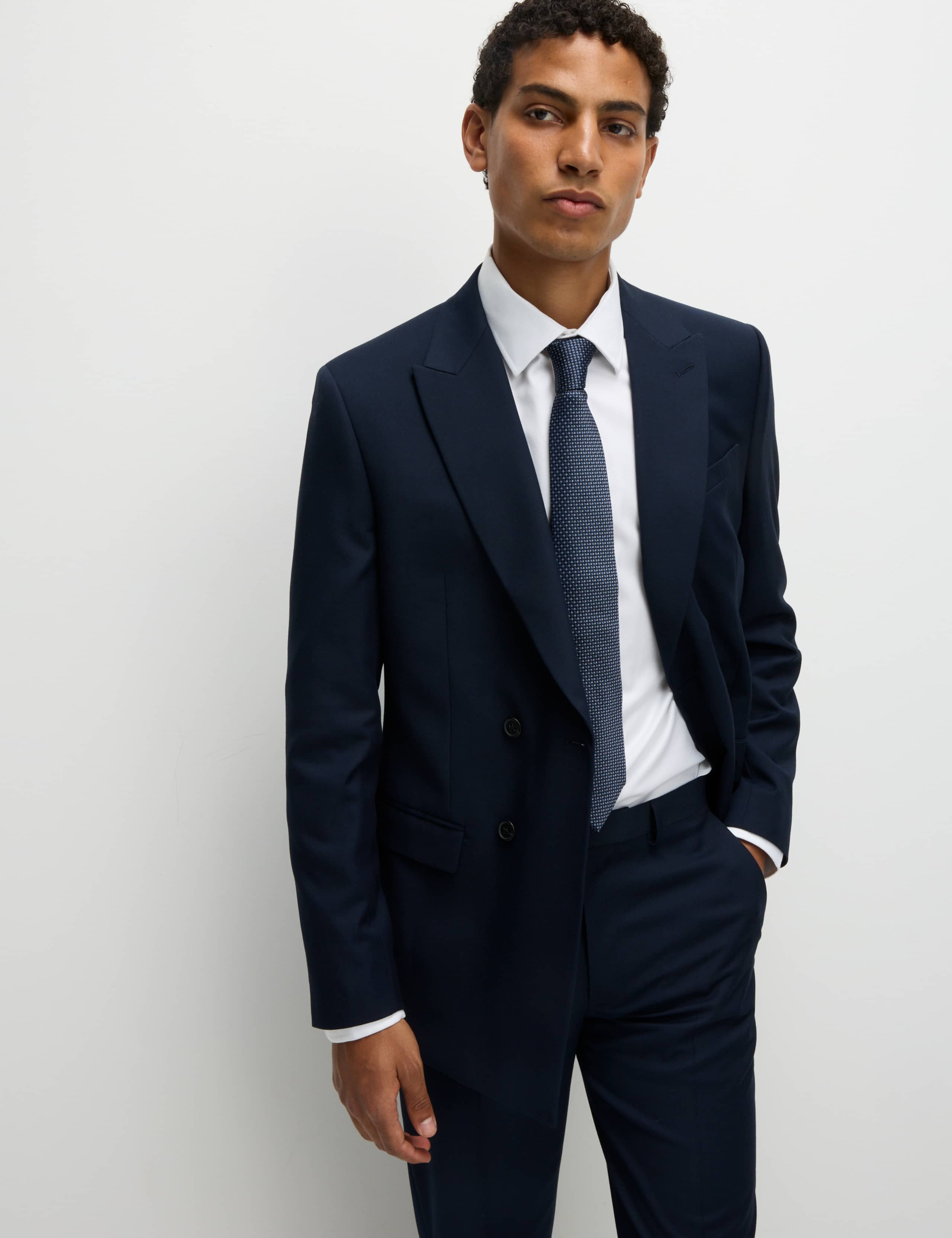 Slim Fit Double Breasted Jacket with Stretch 6 of 8