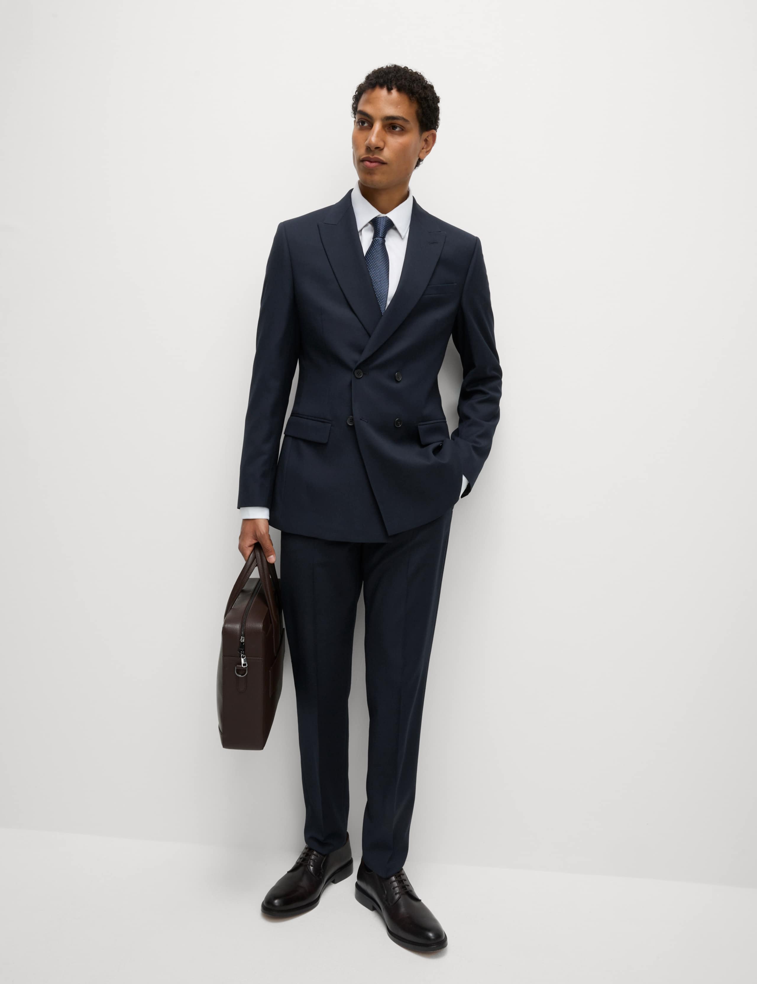 Slim Fit Double Breasted Jacket with Stretch 7 of 8